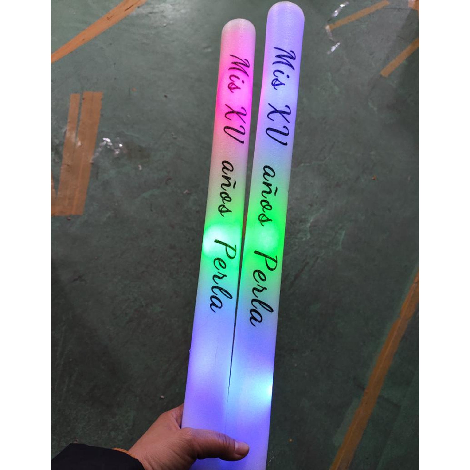 LED Foam Sticks in The Dark