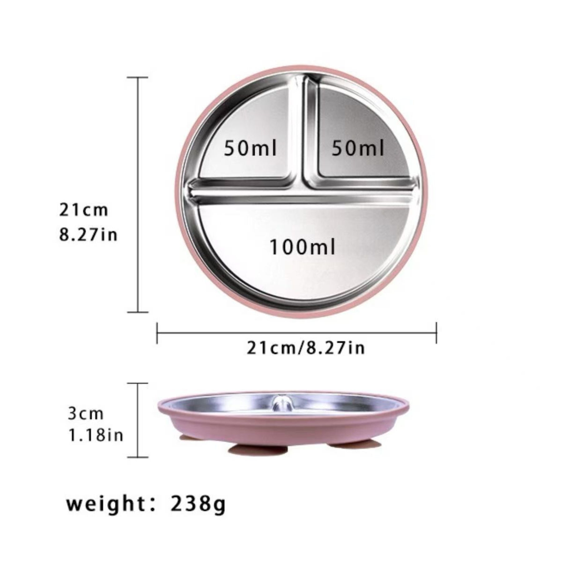 Children's Stainless Steel Baby Food Plates