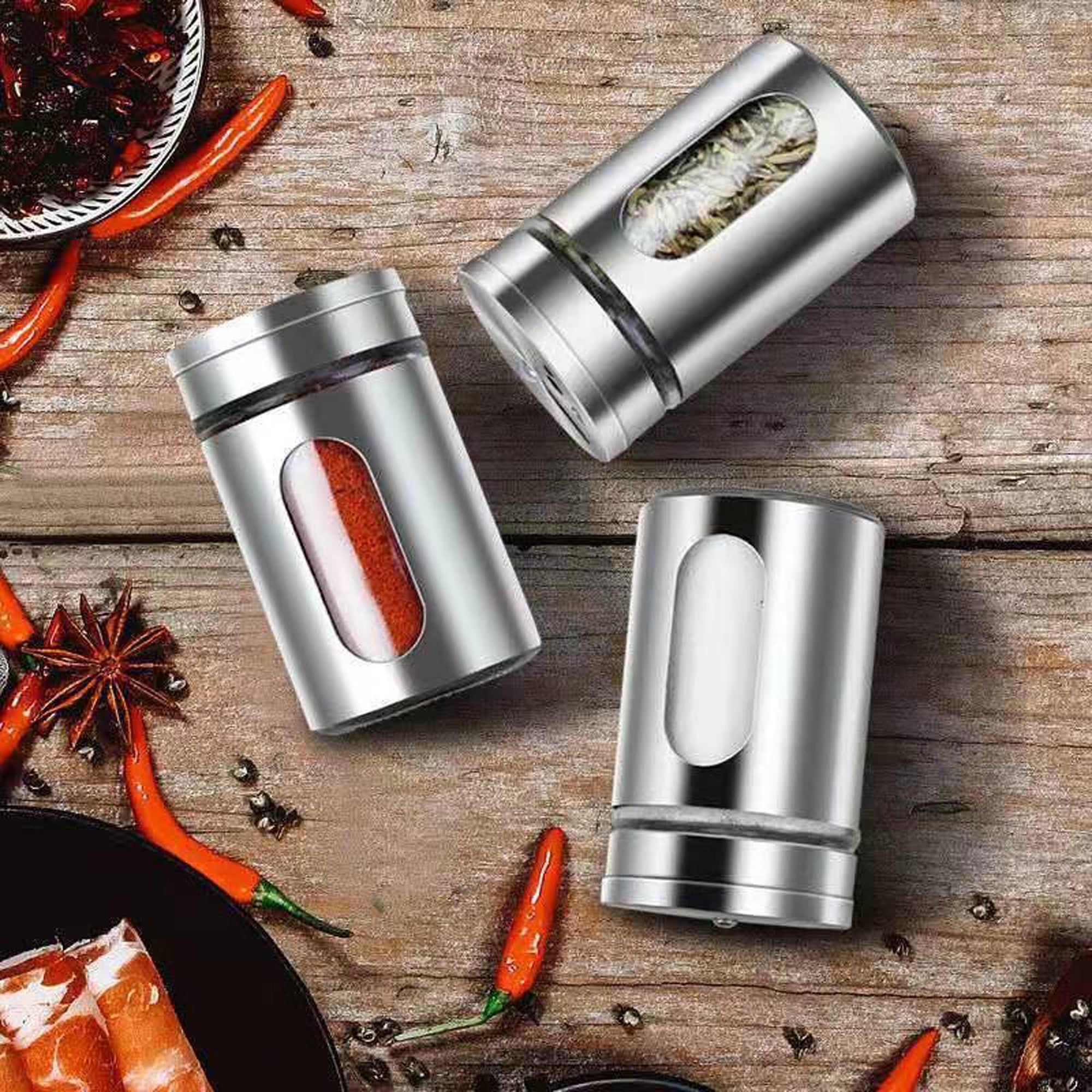 Stainless Steel Seasoning Containers