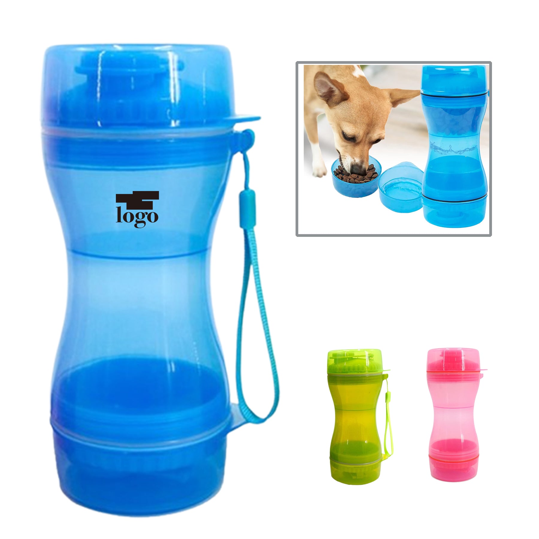 Dog Water Bottle with Food Container