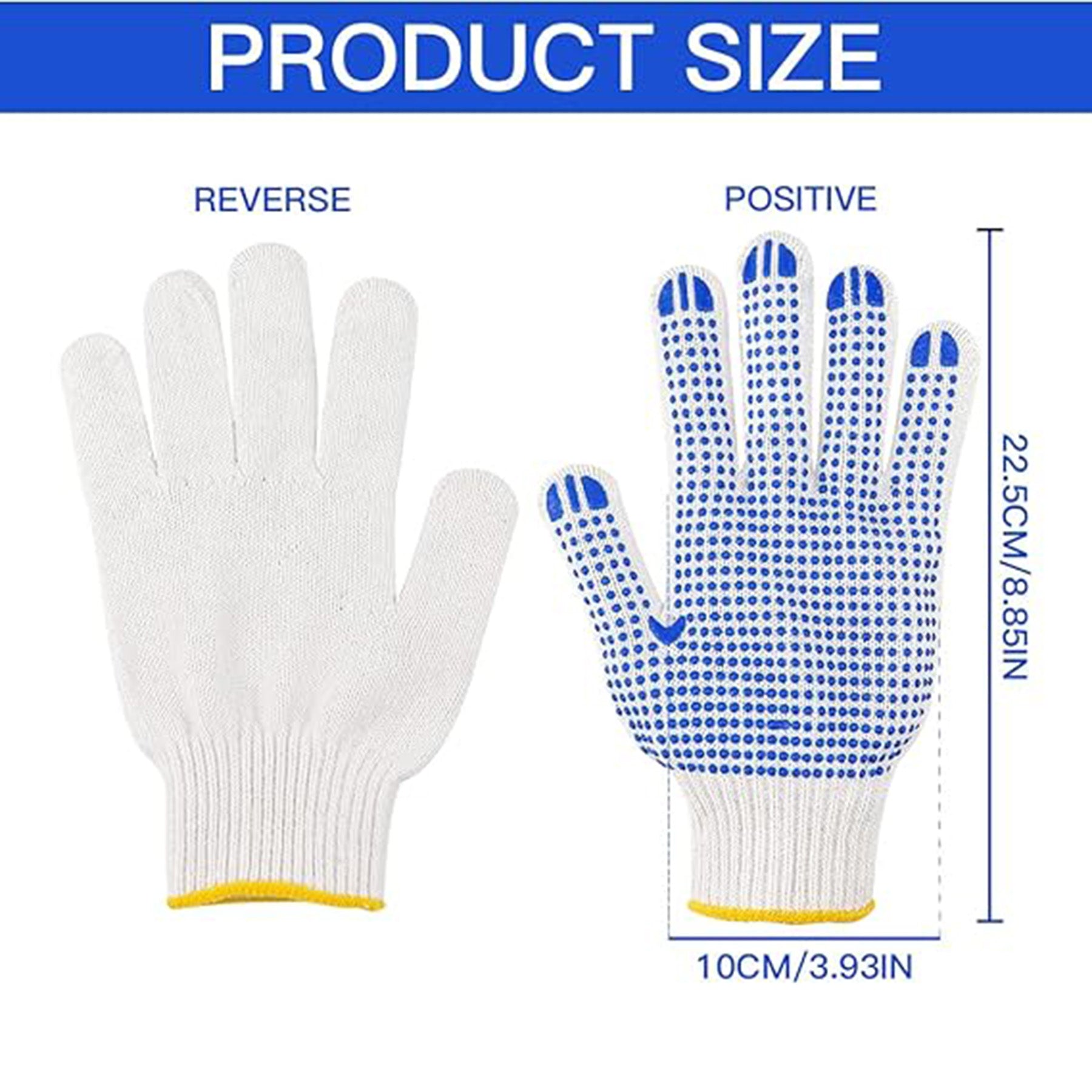 Cotton Work Gloves with Anti-slip