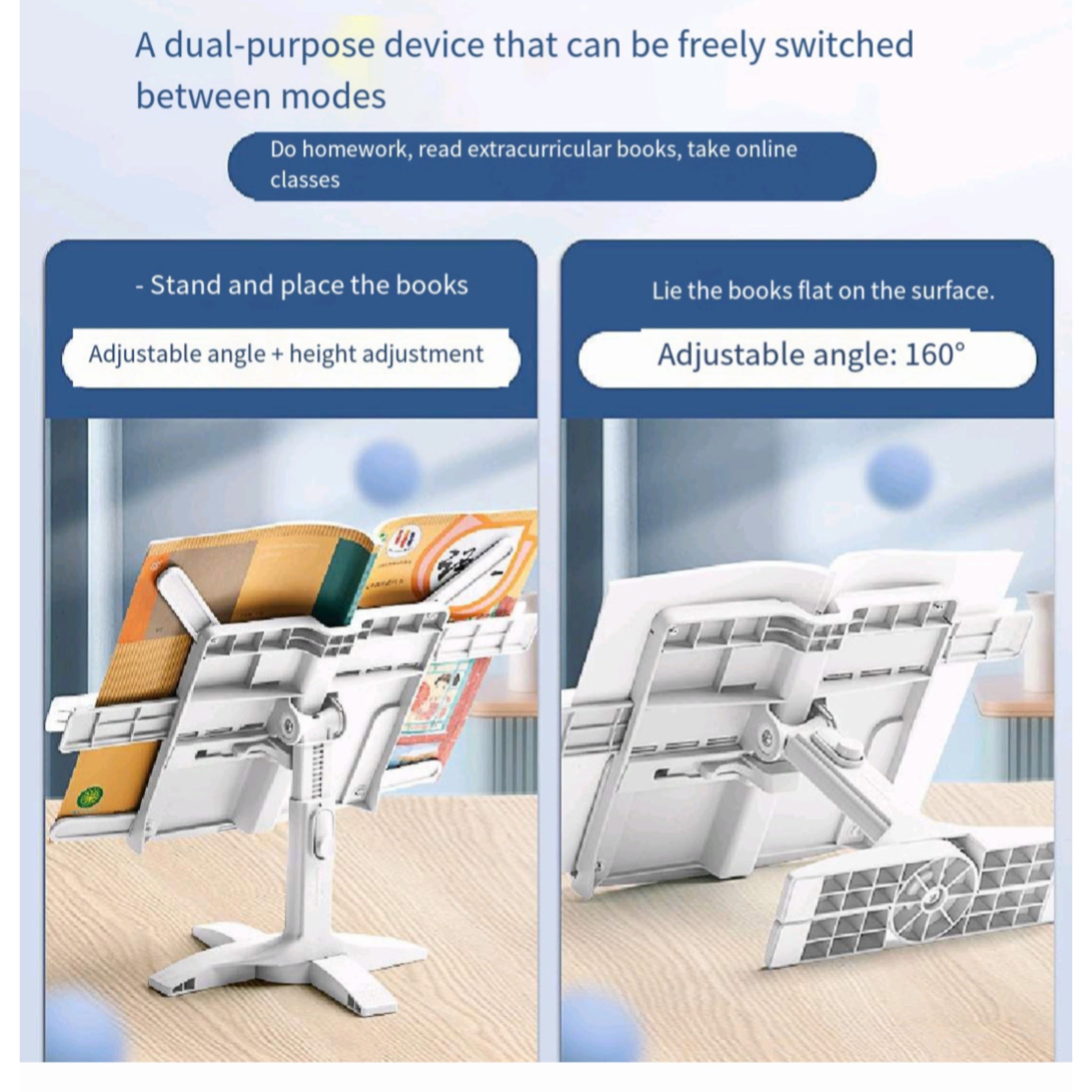 Adjustable Book Stand Holder Desktop Page Rest For Kids