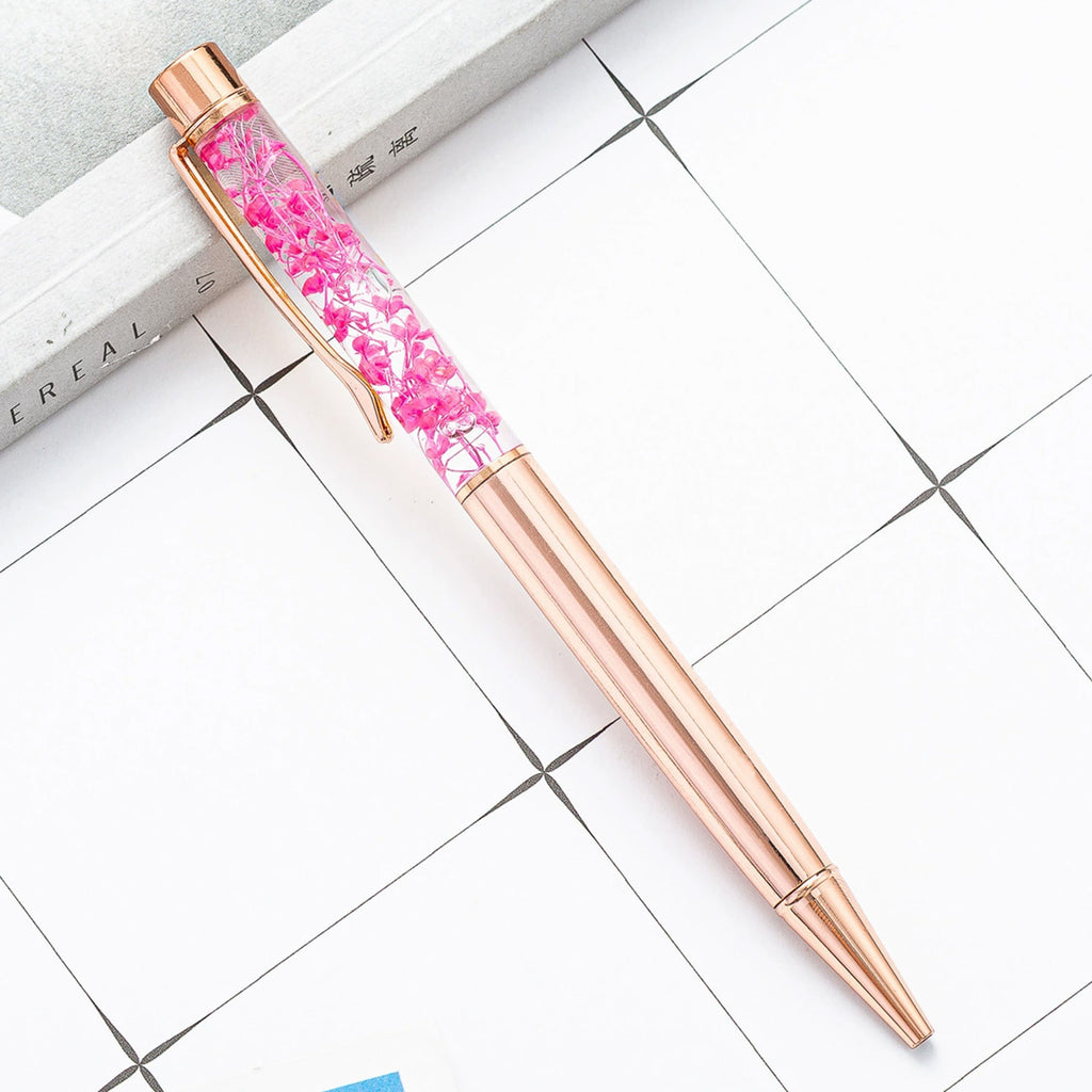 Fill The Oil With Dried Flower Ballpoint Pens