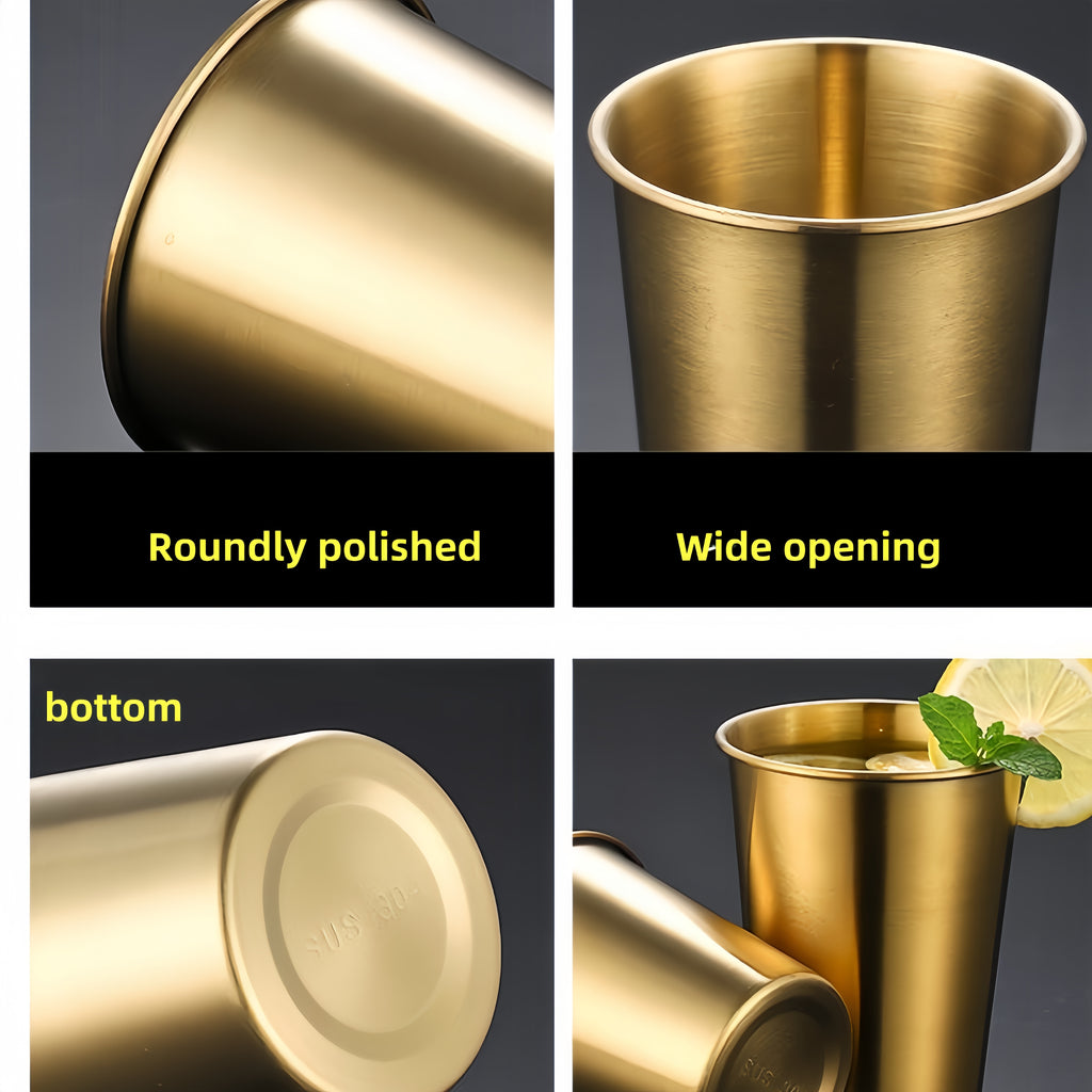 304 Food-Grade Stainless Steel Single-Layer Metal Cup