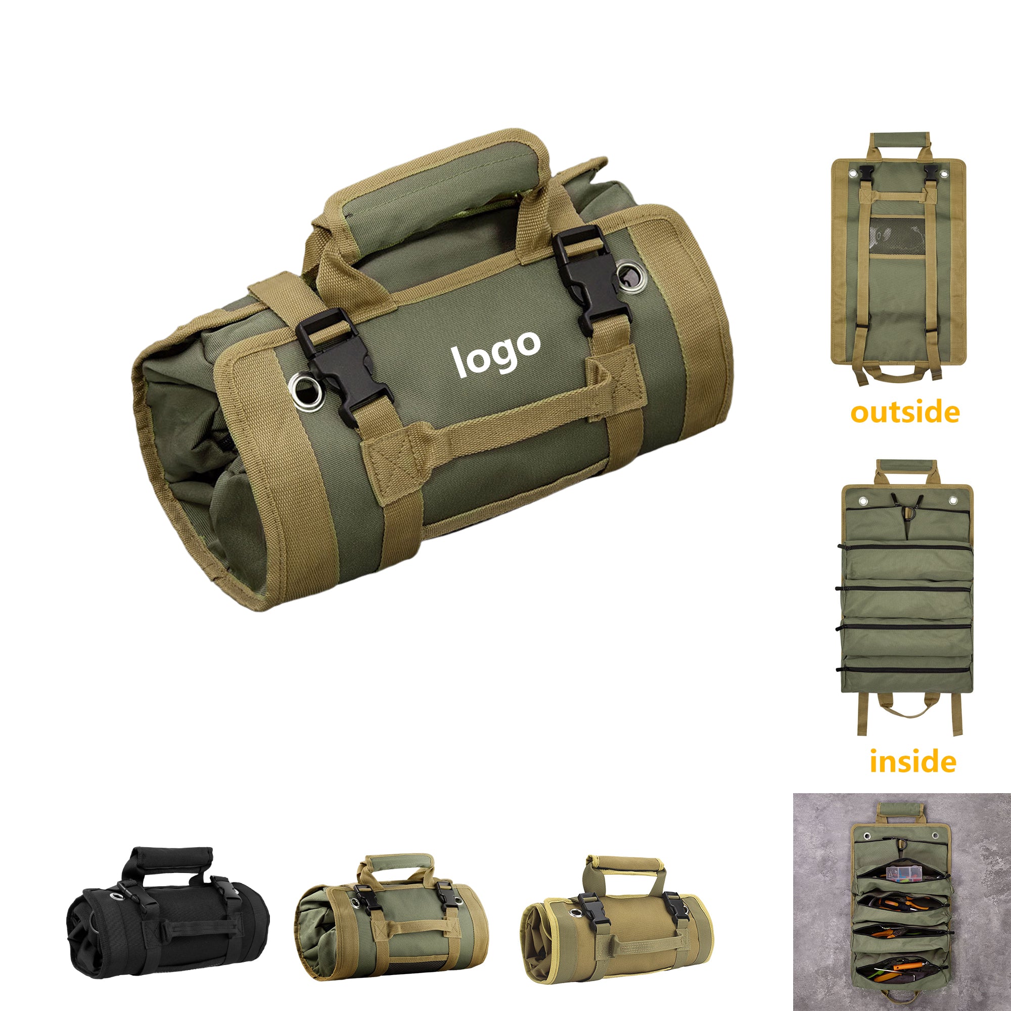 Roll Up Small Toolbag For Handyman Heavy Duty Tool Organizer