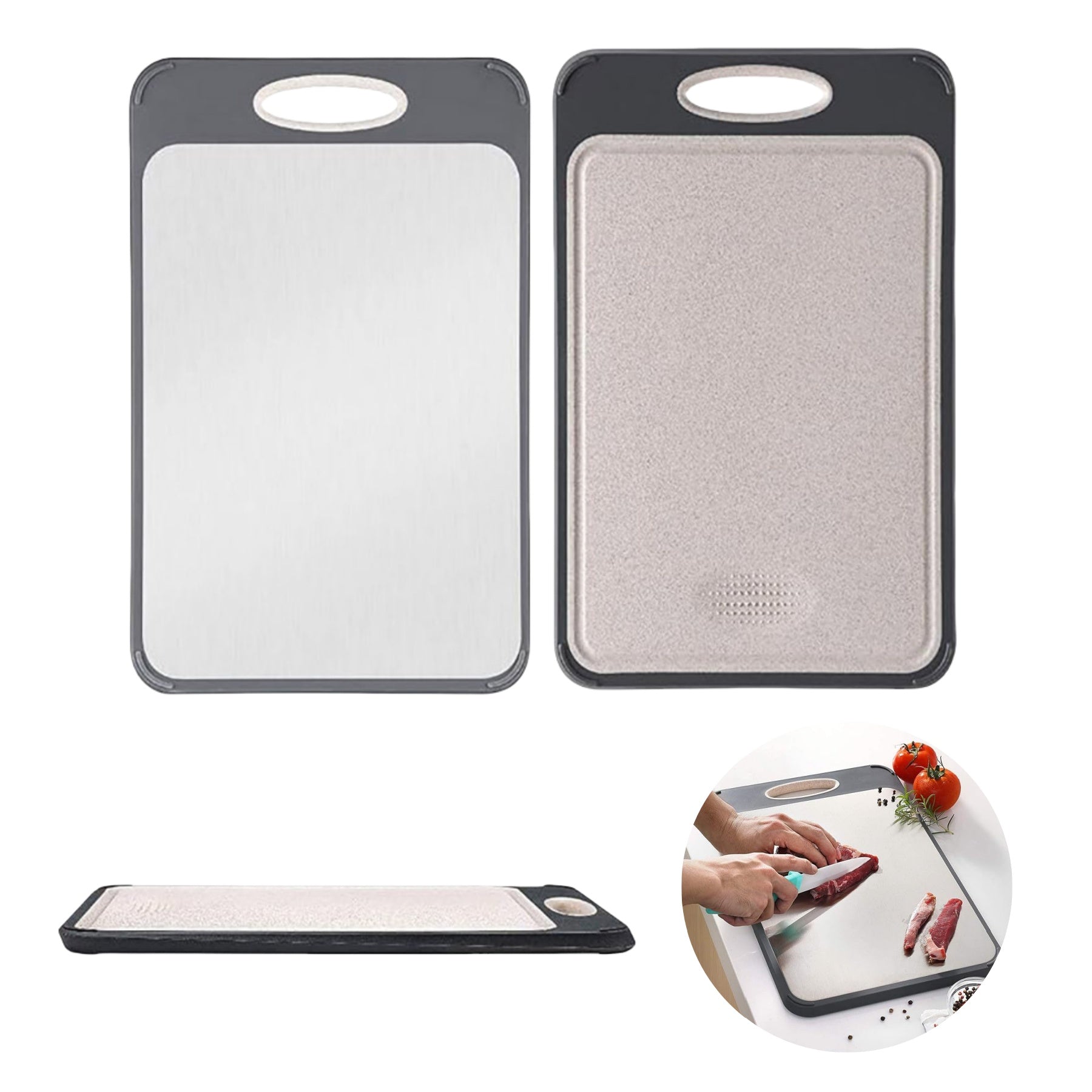 Stainless Steel Double-Sided Cutting Board