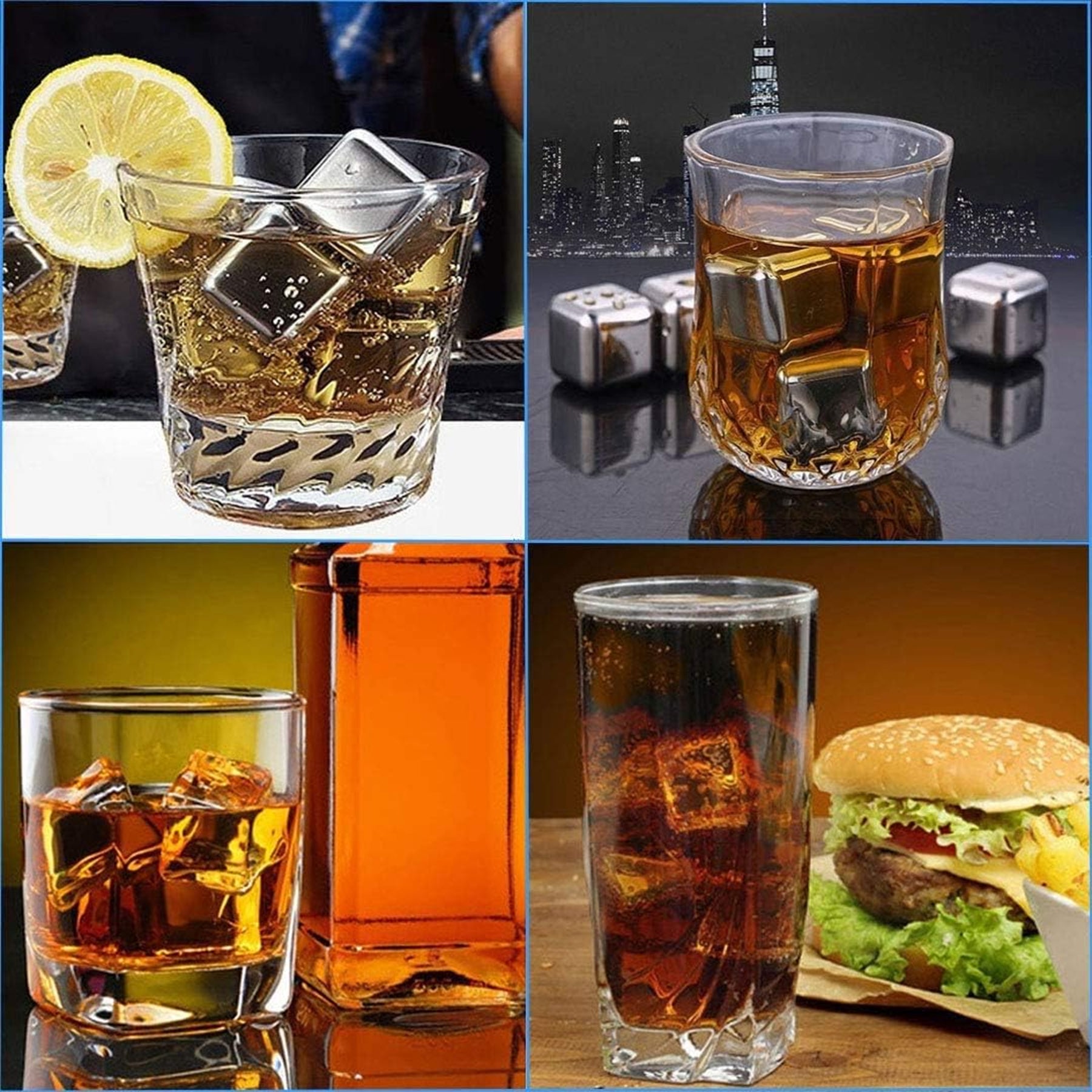 4 Pcs Stainless Steel Ice Cubes Set