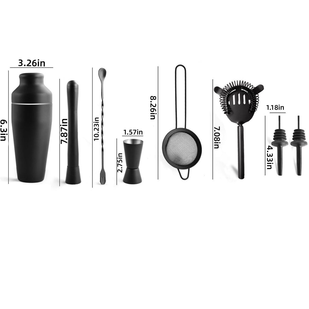 8 Piece Gift Box Mixology Bartender Kit Cocktail Shaker Set