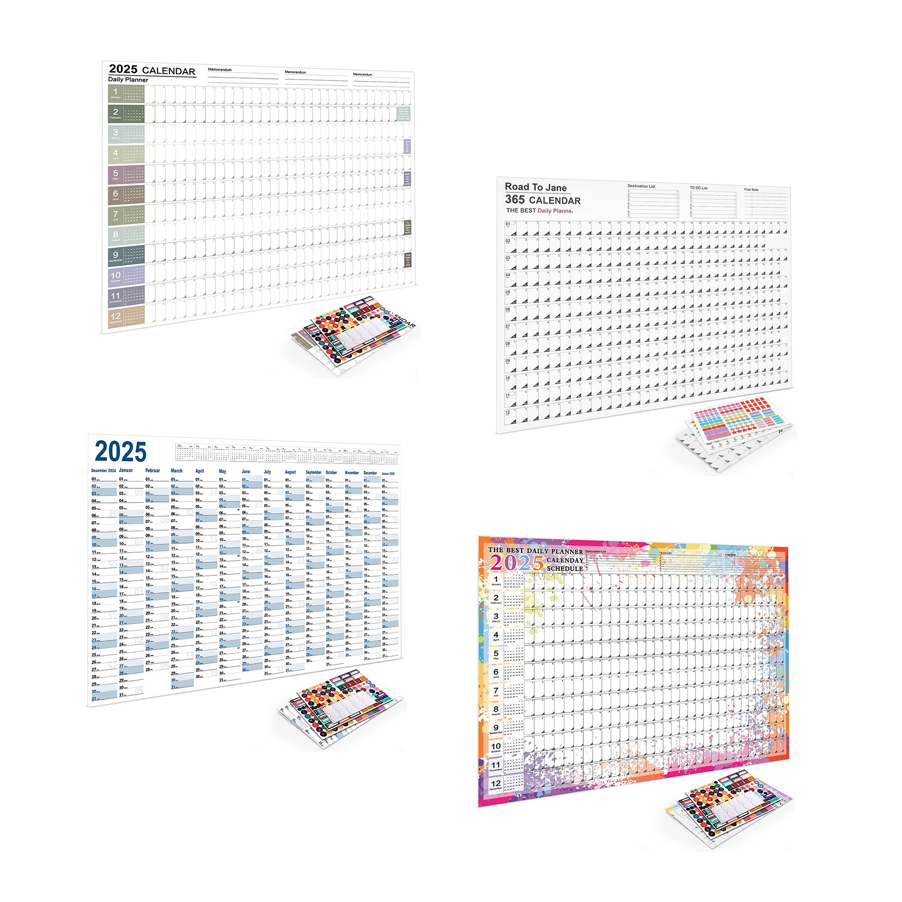 365-Day Annual Poster Desk Calendar Wall Calendar Planner