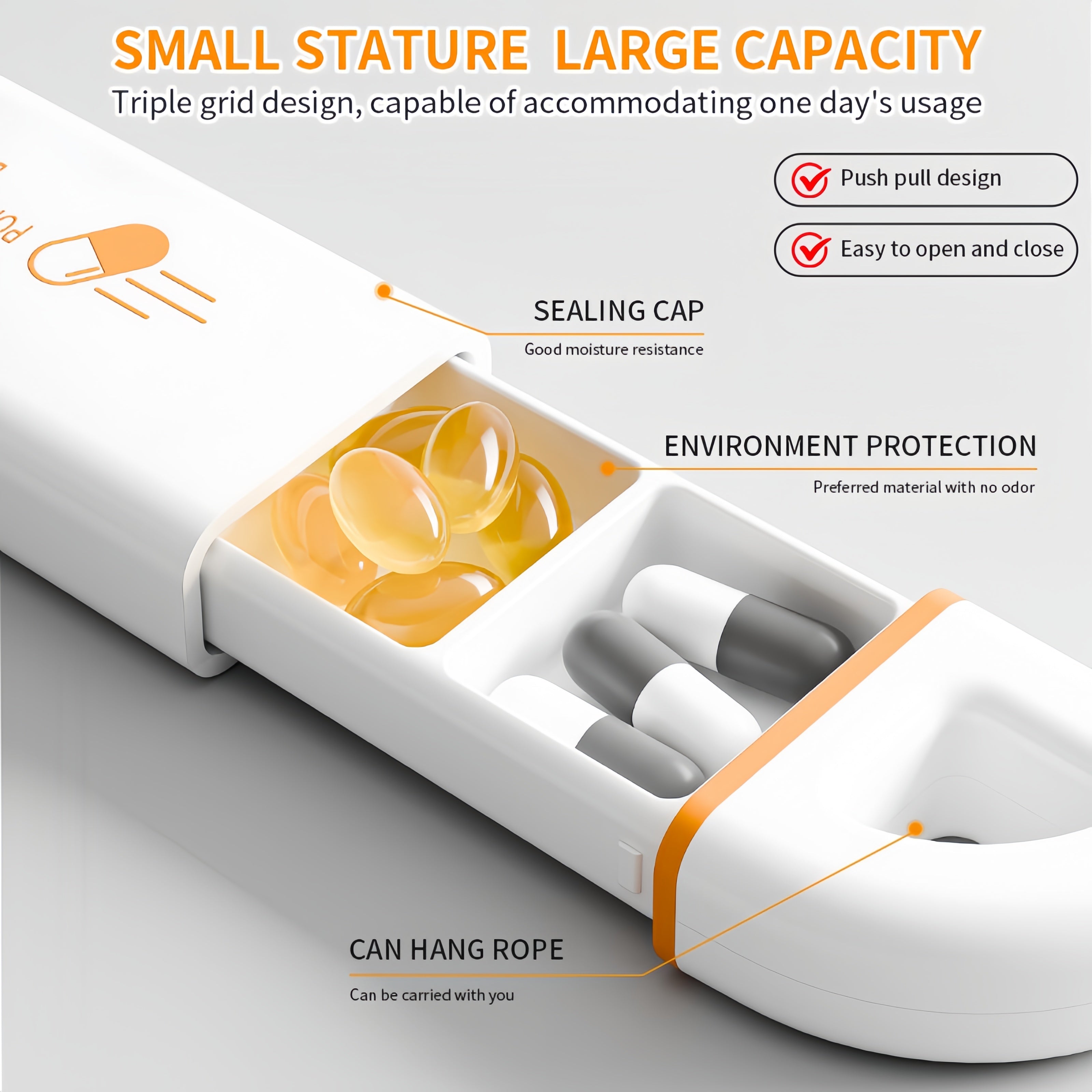 Portable Compartment Small Pill Box