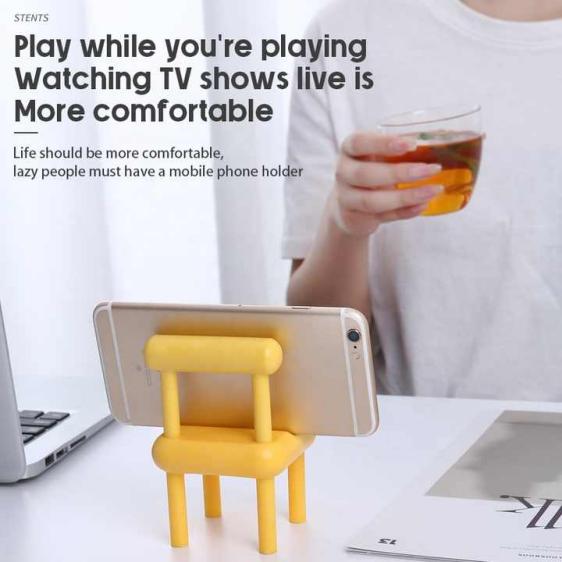 Wholesale Price Cute Mini Chair Phone Stand Holder Multi-Angle Desktop Universal Candy Color Mobile