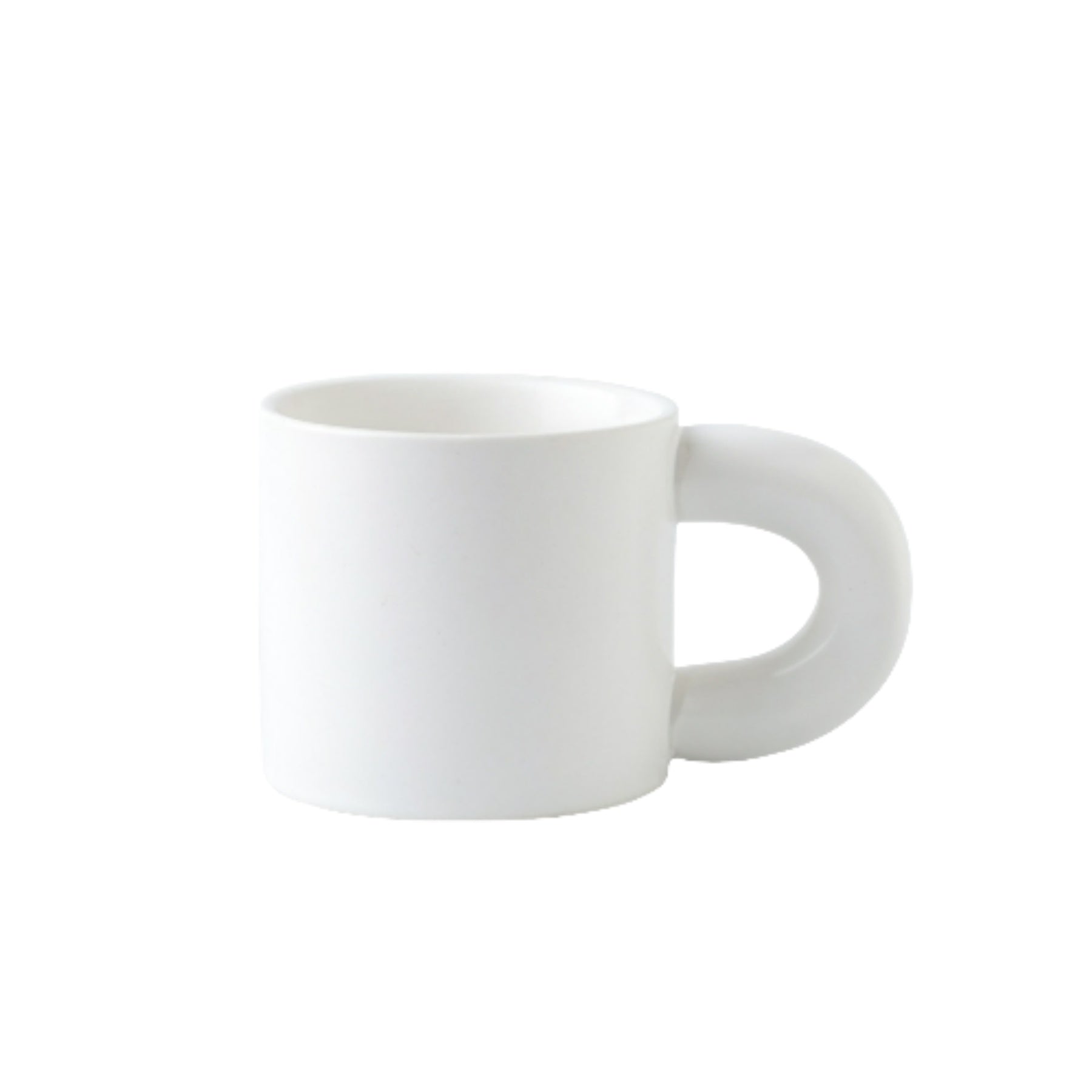 Ceramic Coffee Cup With A Thick Handle