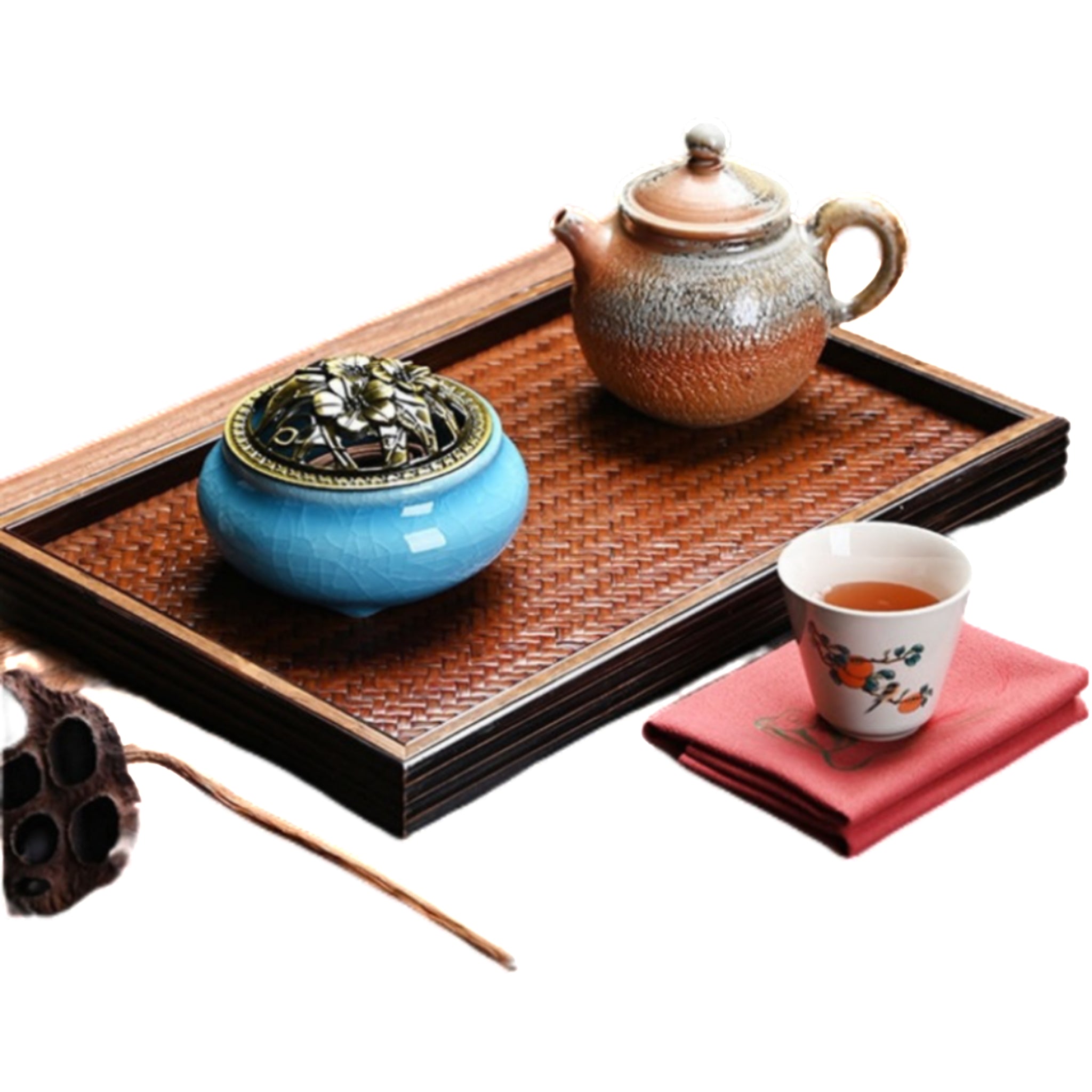 Crackled Ceramic Incense Burner Ornament