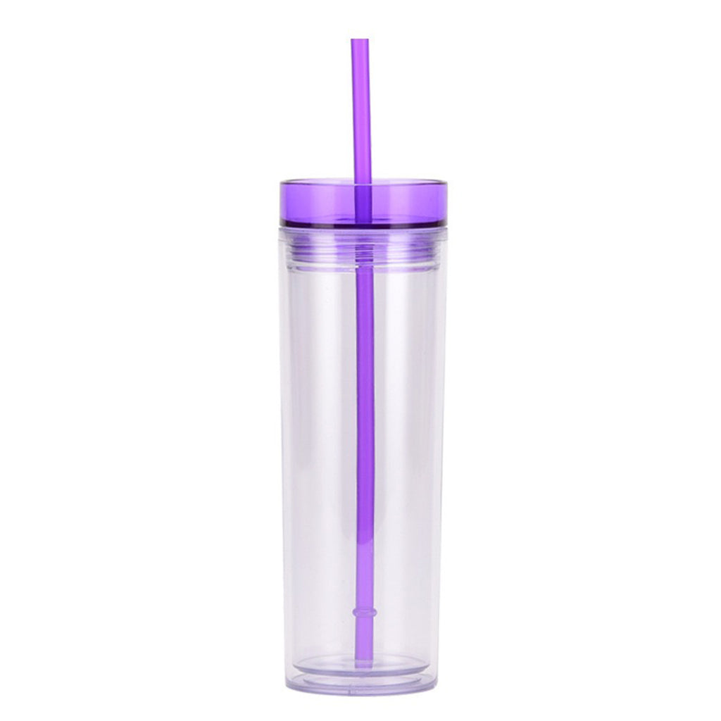 Double Layer Acrylic Transparent Straw Cup