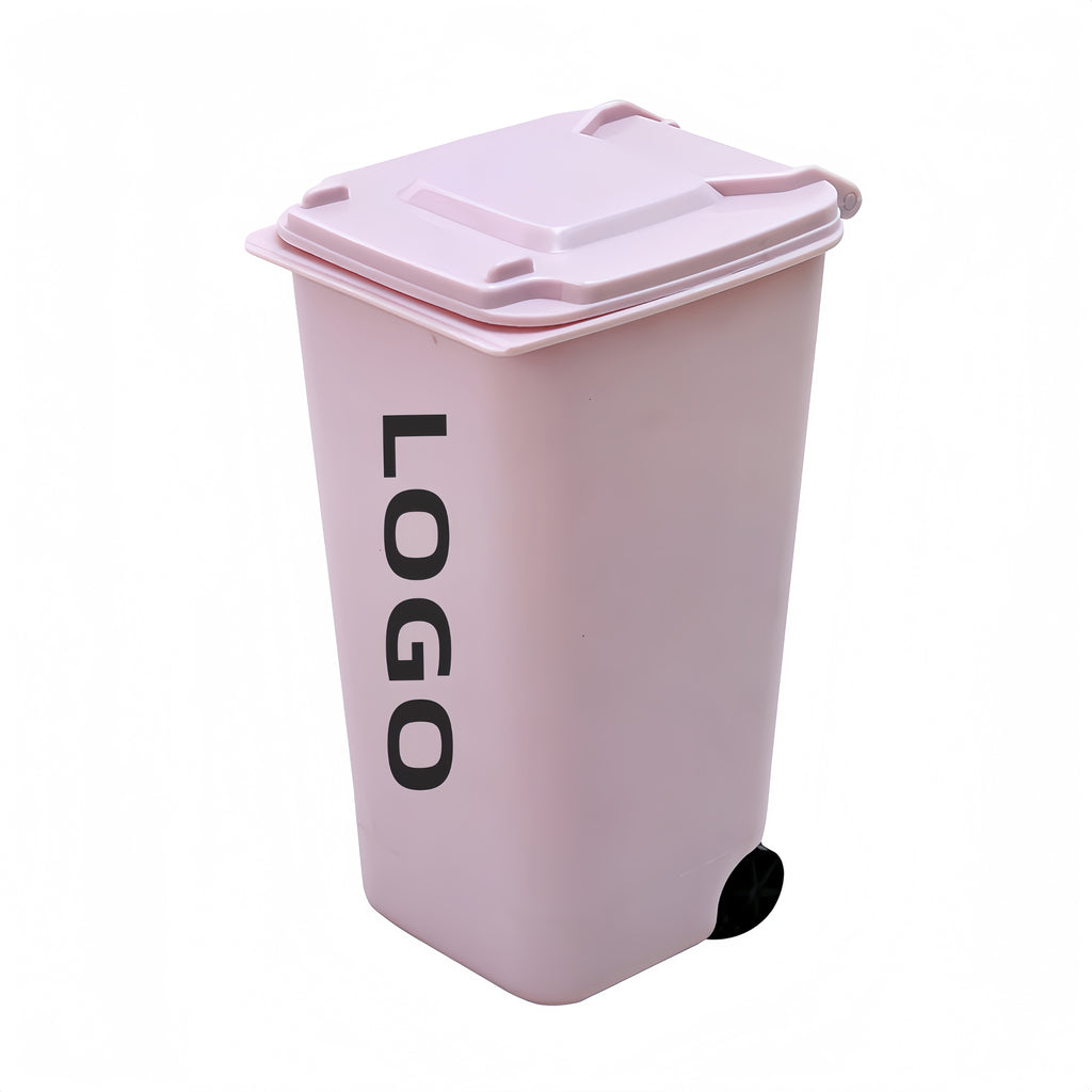 Square PP - Material Trash Bin With Wheels, Also Serving As A Pen Holder