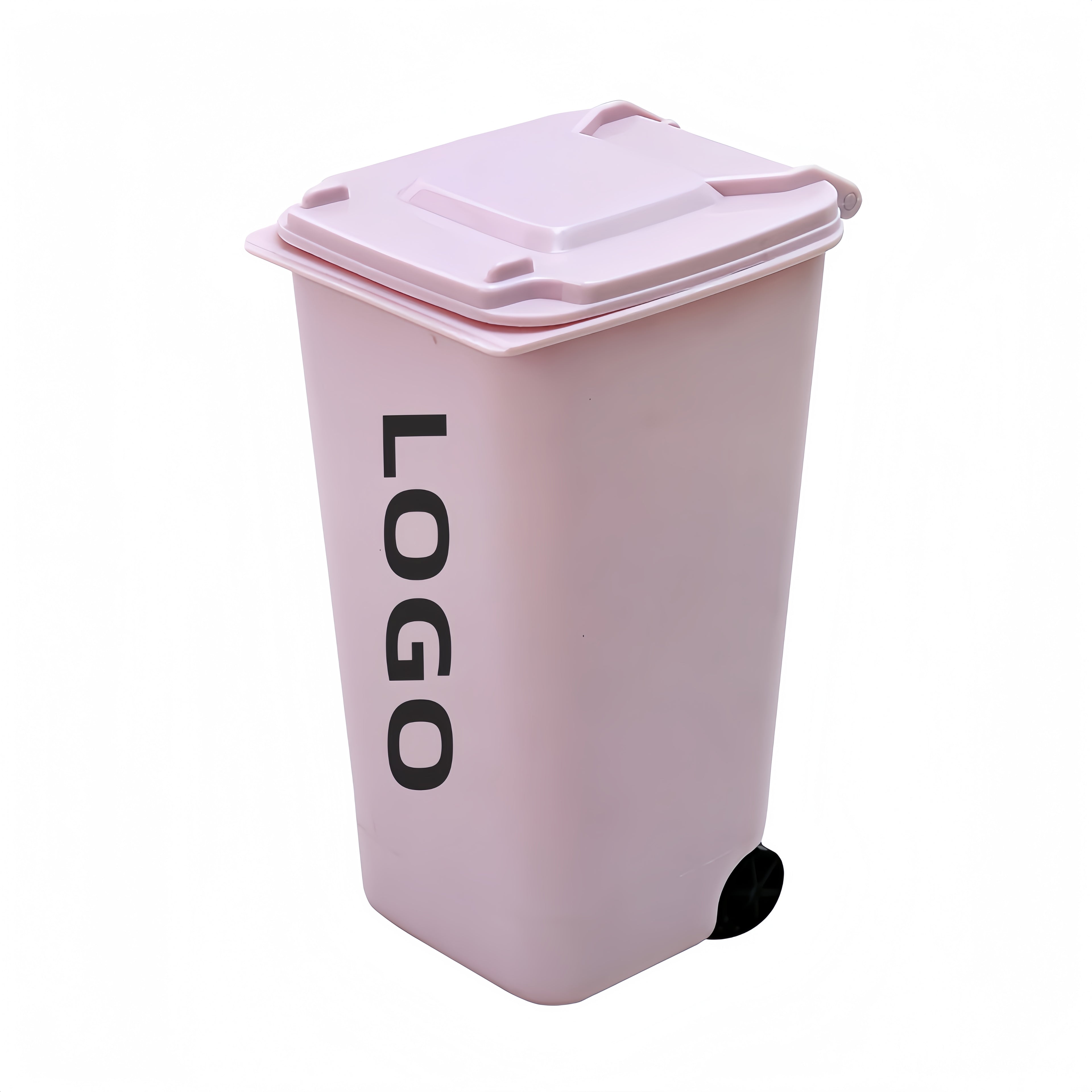Square PP - Material Trash Bin With Wheels, Also Serving As A Pen Holder