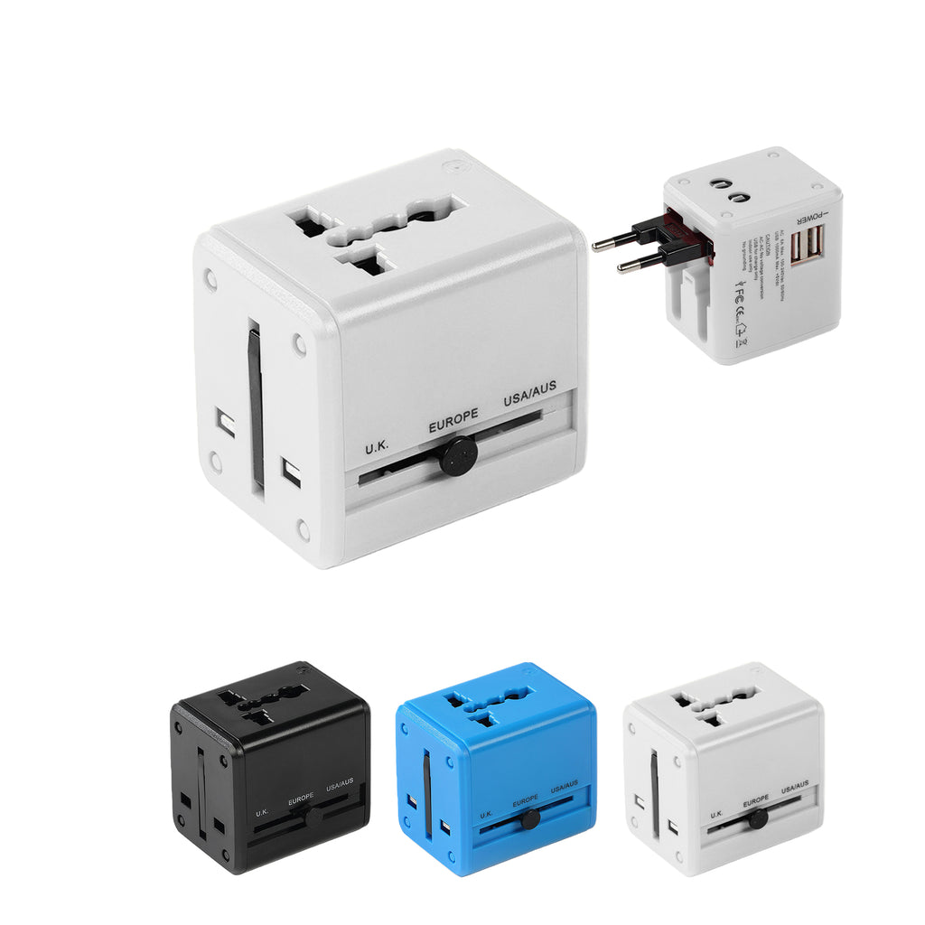 Universal Travel Power Adapter With Dual Usb Charging Ports