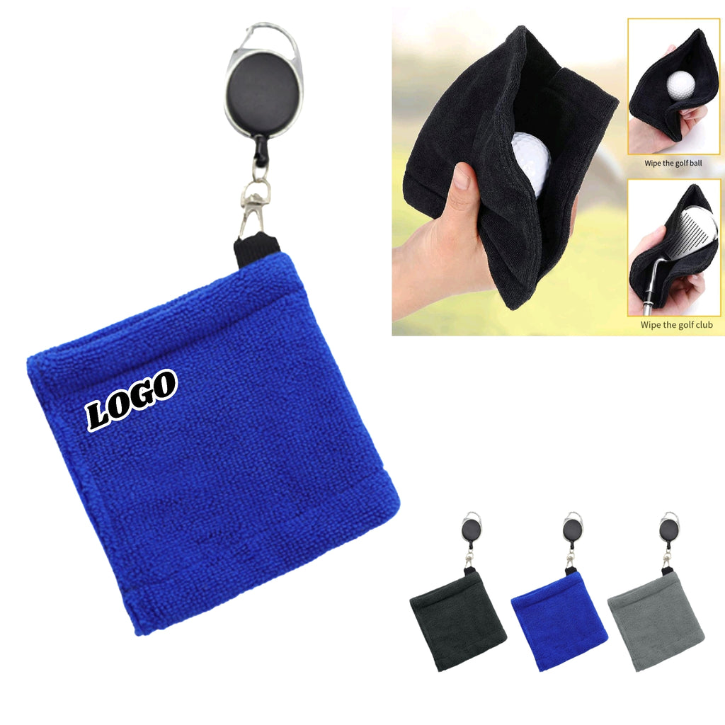 Golf Towel Microfiber Cleaning Clip Club Carabiner Quick Dry