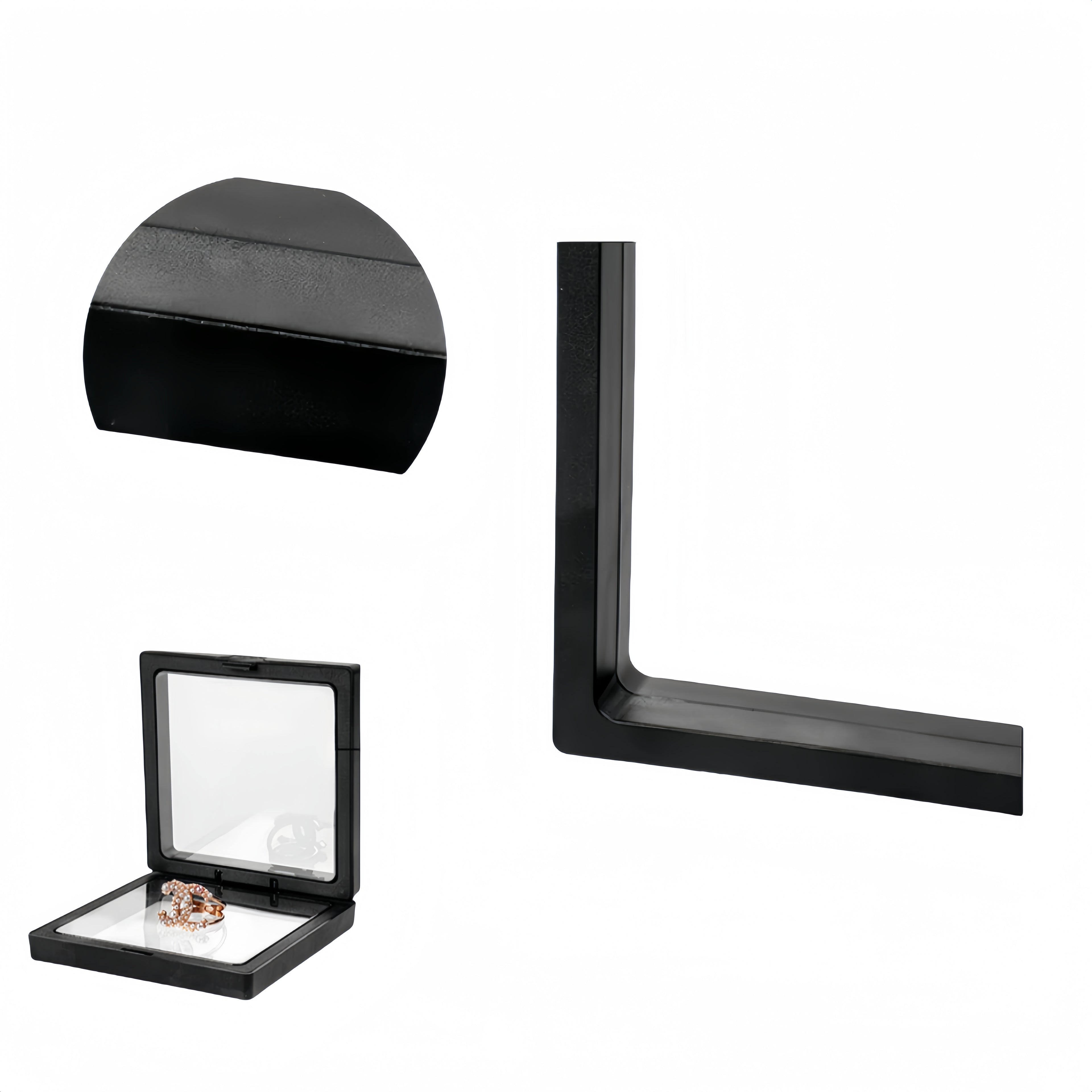 Transparent Lid Floating Style Pe Film Jewelry Display And Storage Box