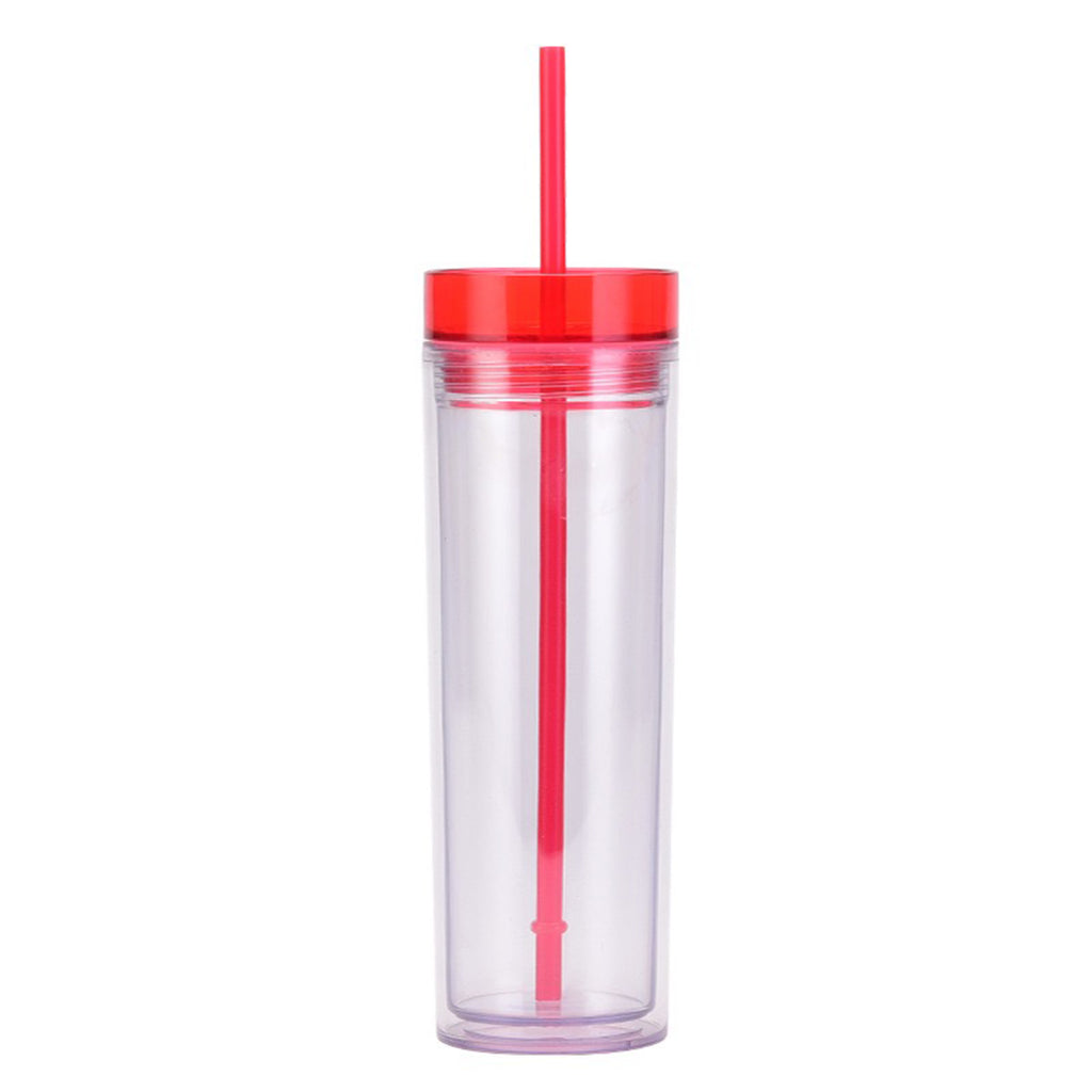 Double Layer Acrylic Transparent Straw Cup