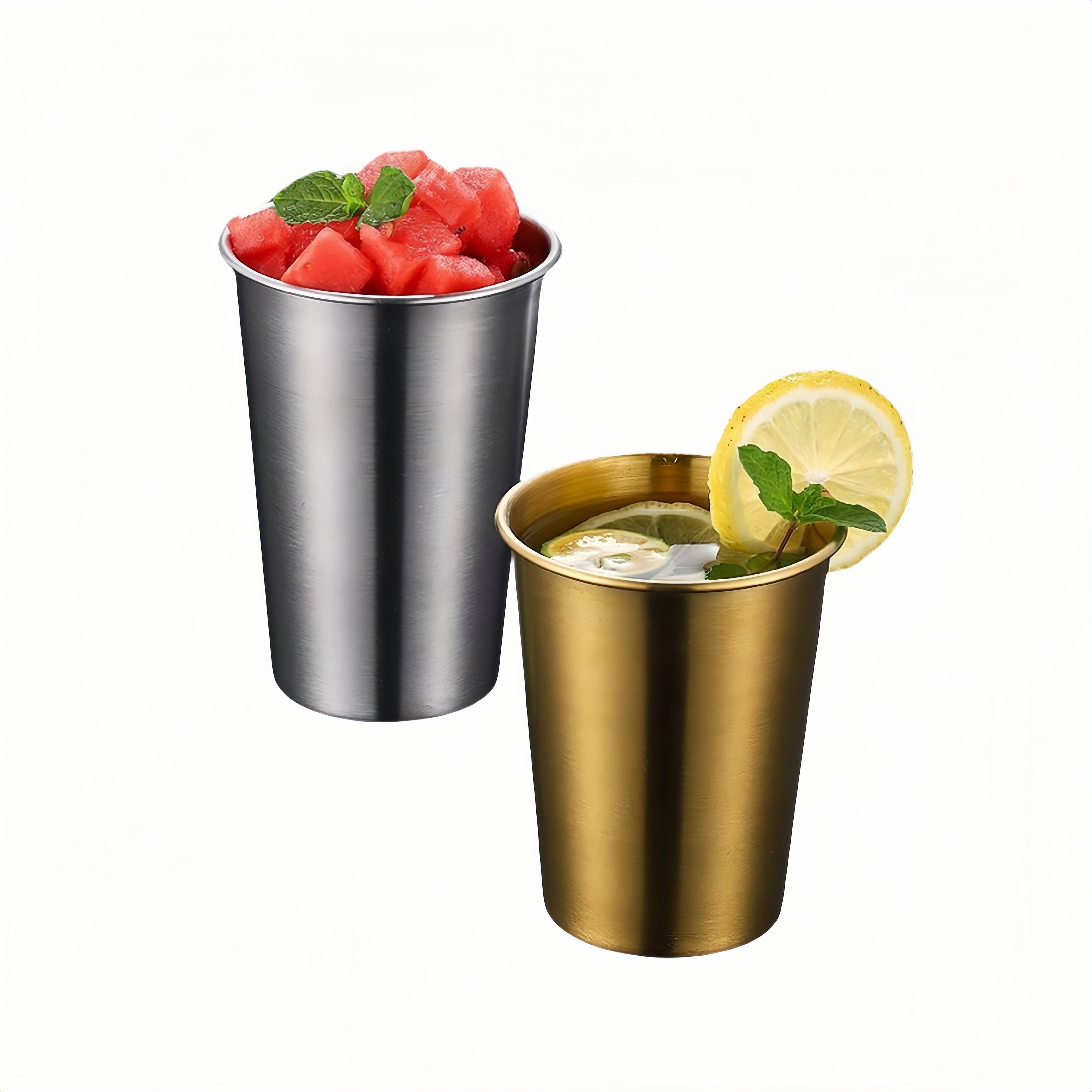 304 Food-Grade Stainless Steel Single-Layer Metal Cup