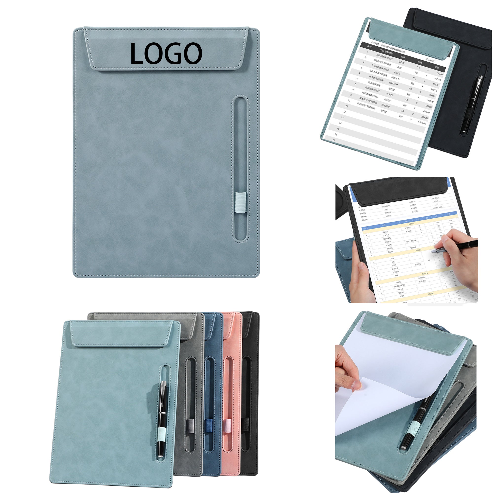 Leather A4 Conference Padfolio With Pen Holde