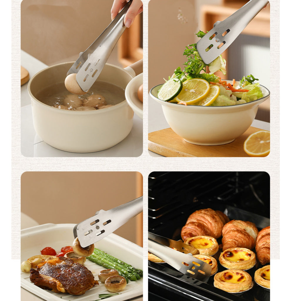 Long Handle Heat-Resistant Stainless Steel Food Tongs