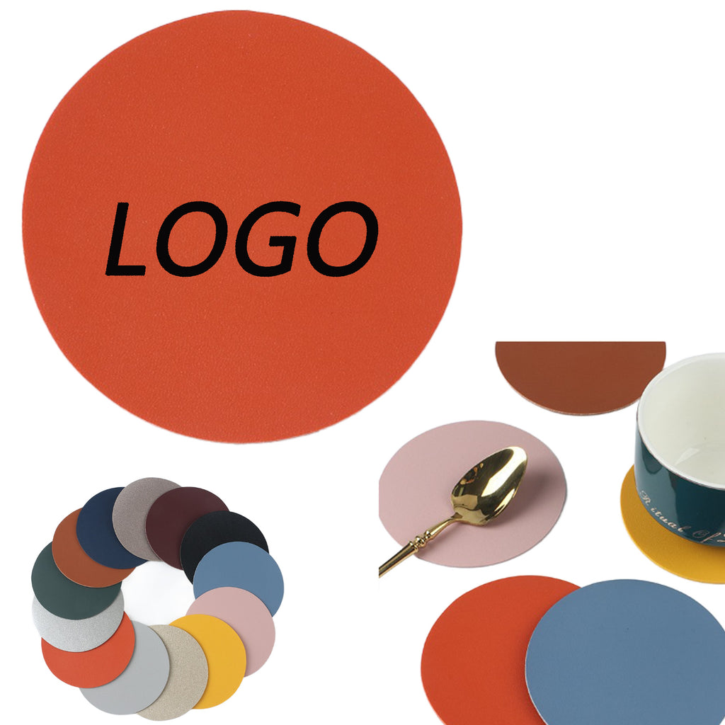 Simple Vegan Leather Small Round Coaster