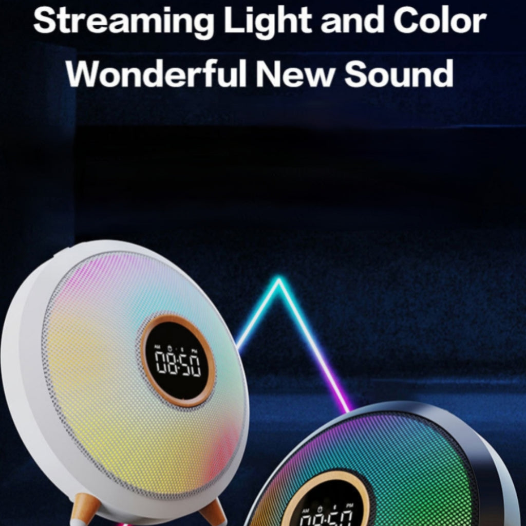 Bedside Bluetooth Clock Speaker With Color Changing Light