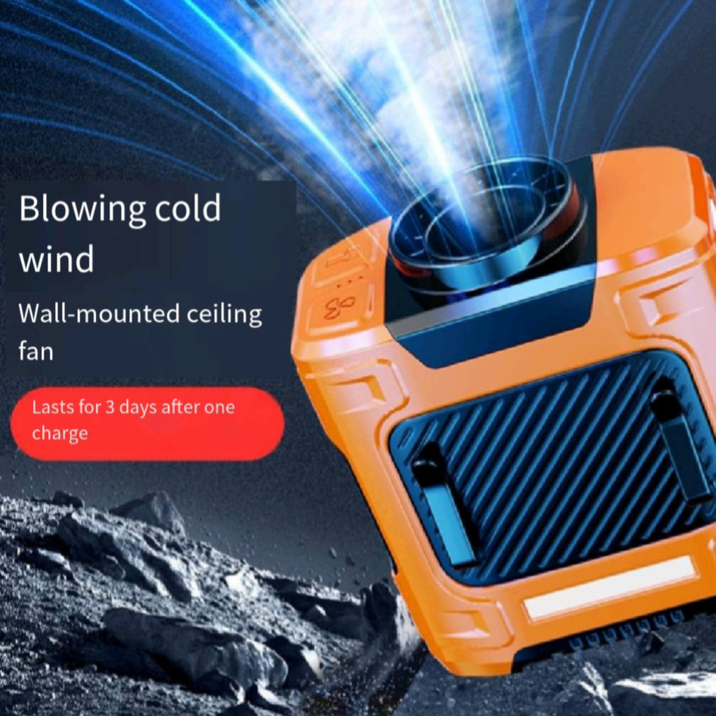 Wearable Waist Fan Outdoor Rechg Flashlight Long Last