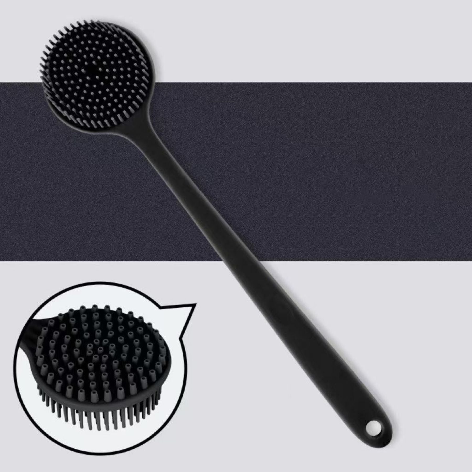 Long-Handled Silicone Shower Brush