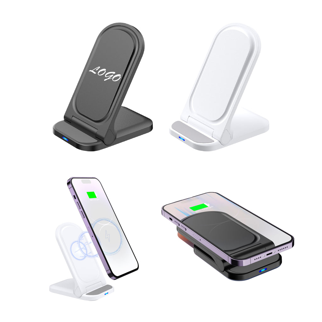 Foldable Stand Wireless Charger – 15W Fast Charging