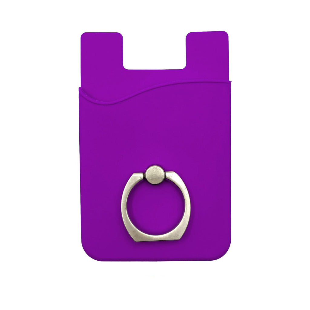 Silicone Card Holder With Metal Ring Phone Stand
