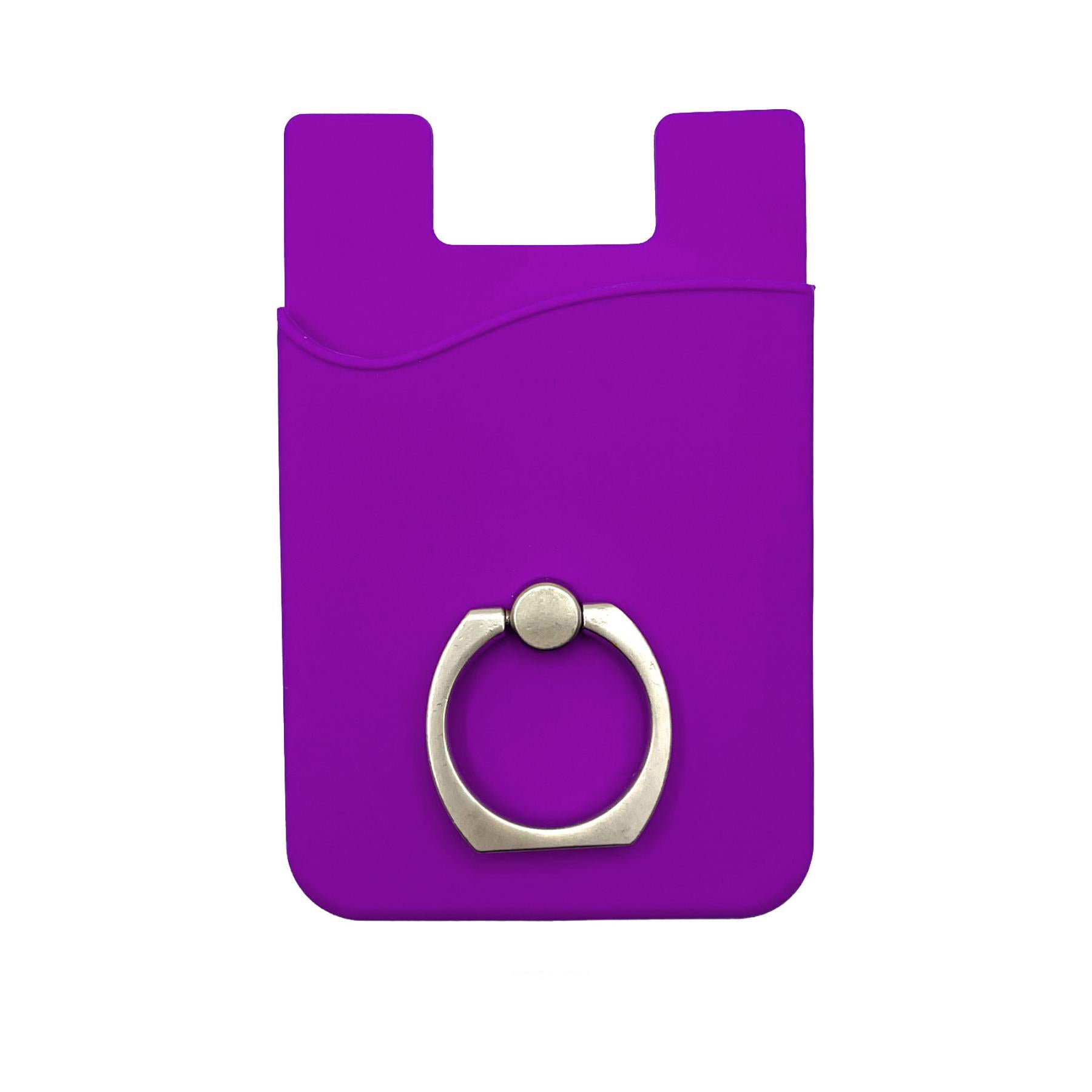 Silicone Card Holder With Metal Ring Phone Stand