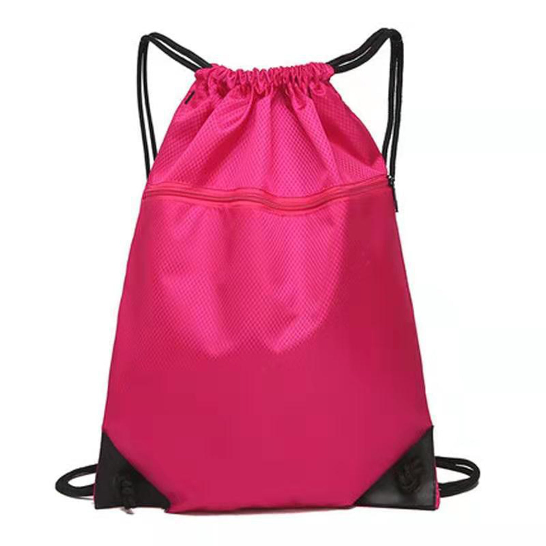 Drawstring Backpack with Front Zipper Pocket