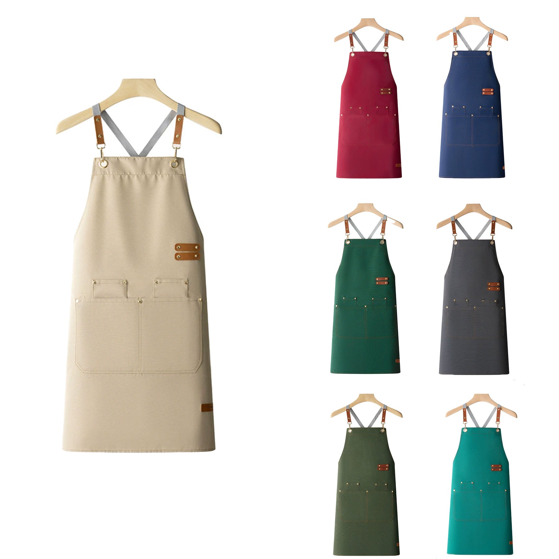 Custom Canvas Kitchen Apron W/ 2 Front Pockets, Antifouling