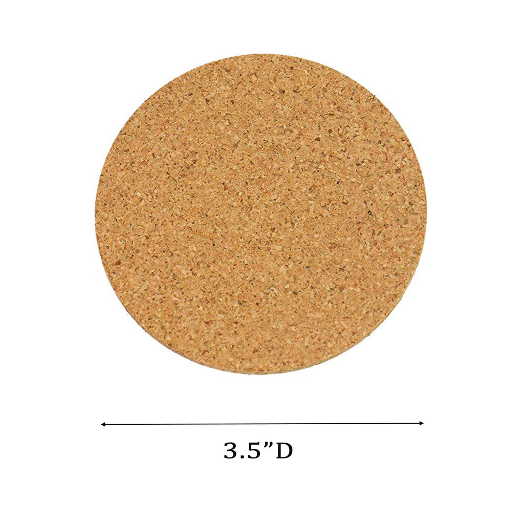 3.5" Round Natural Cork Coasters