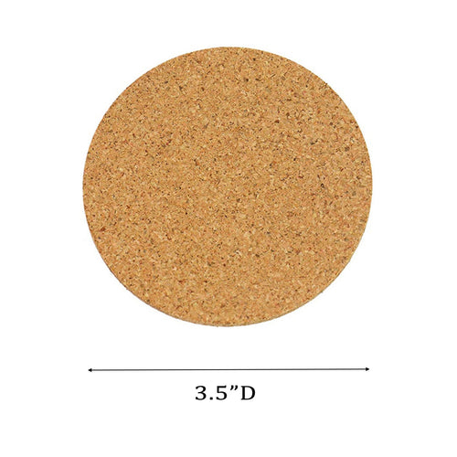 3.5" Round Natural Cork Coasters
