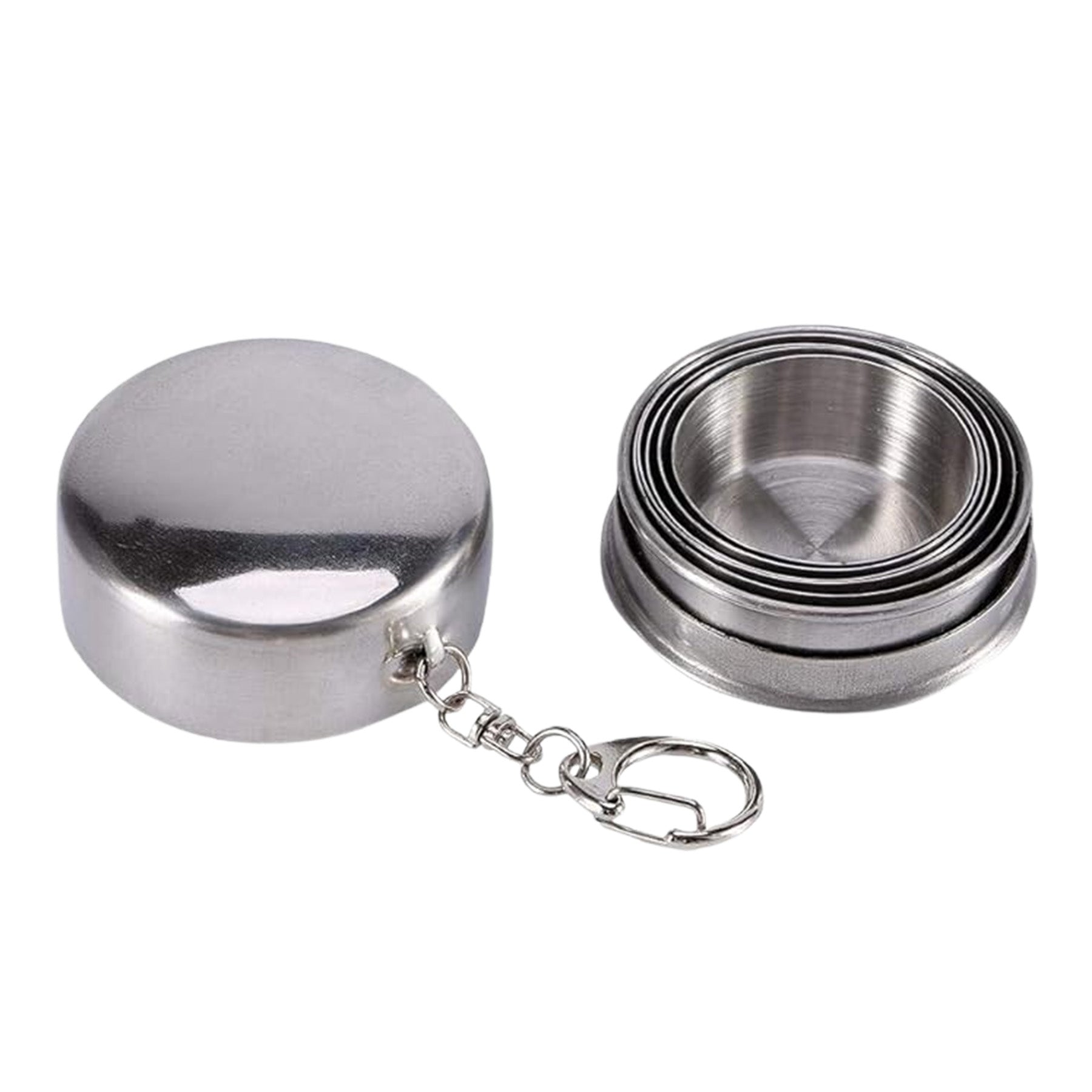 Stainless Steel Telescopic Folding Cup With Keychain