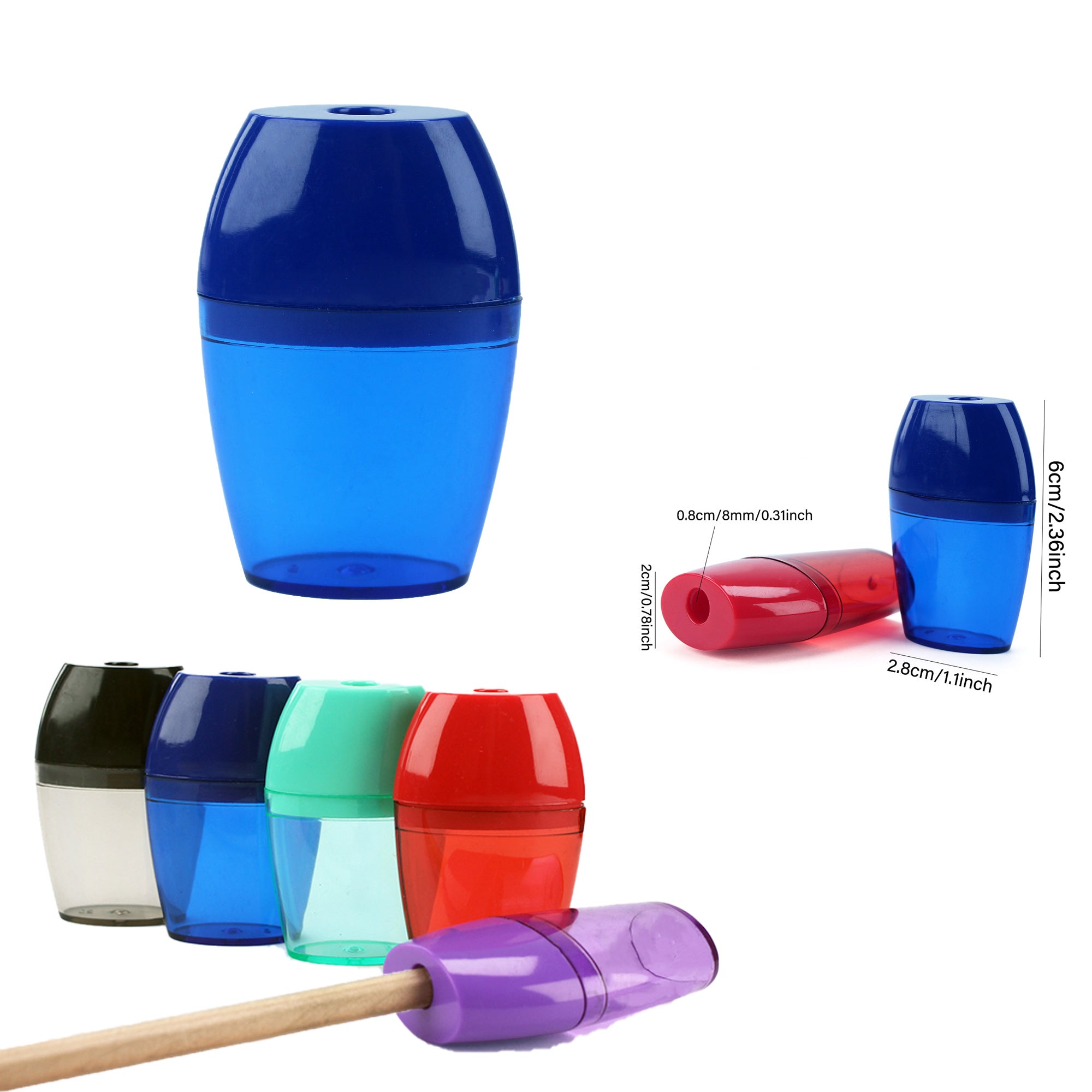 Classic Multi-Color Plastic Pencil Sharpener