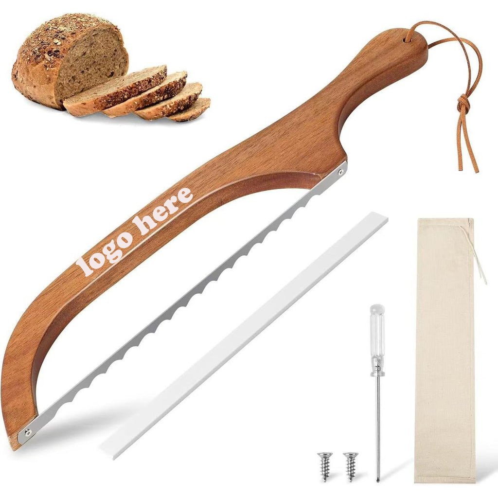 Wooden Curved Bread Slicer Knife