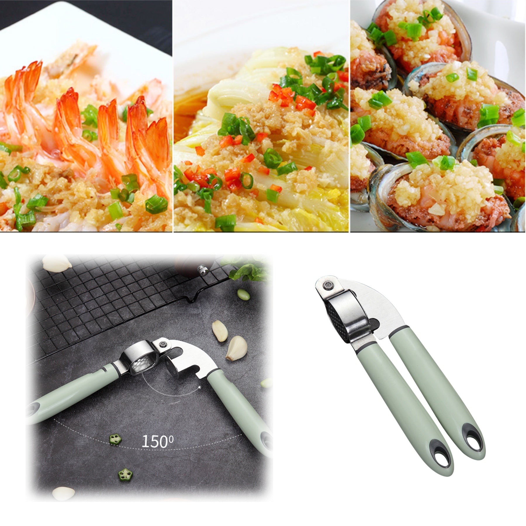 Household Stainless Steel Manual Garlic Press