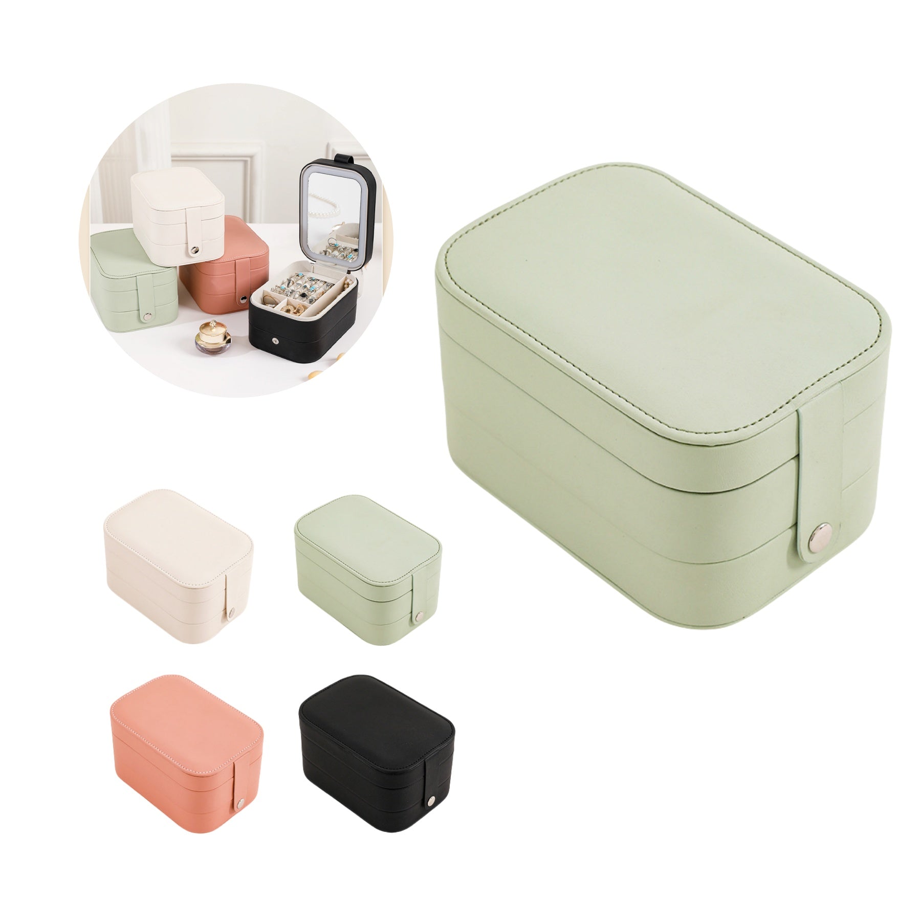 Three - Layer Portable Jewelry Box