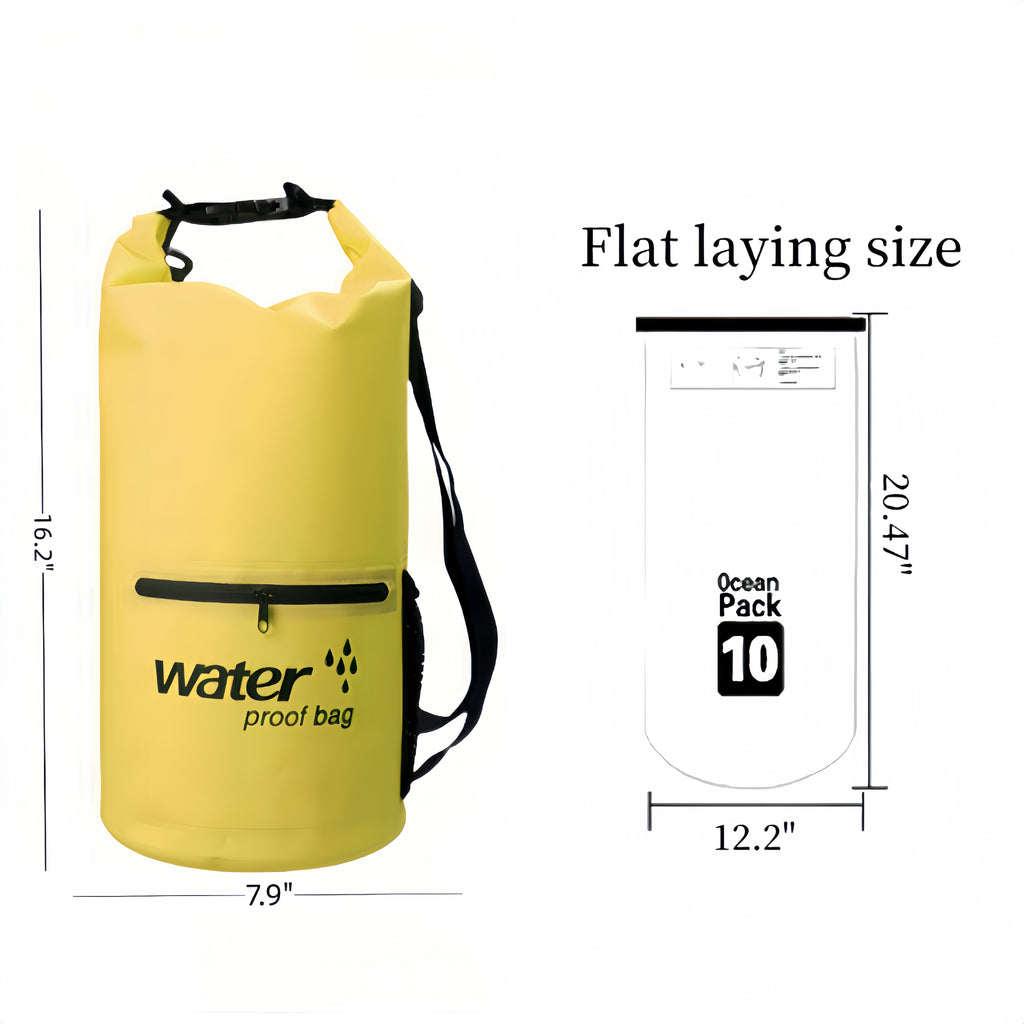 Waterproof Storage Bag With Double Shoulder Straps, Top-Style Closure And Zippers