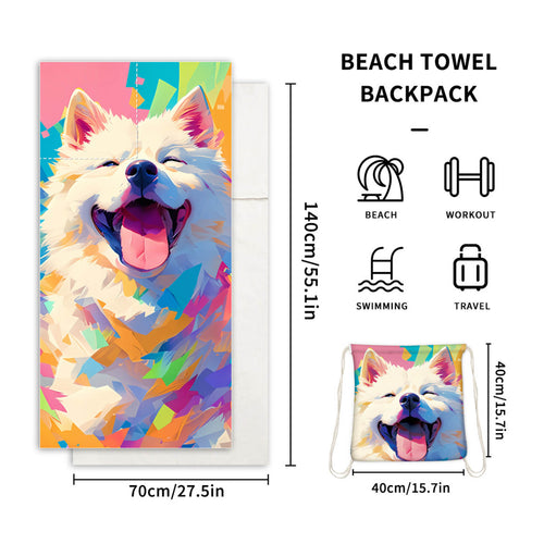 2 in 1 Foldable Printed Beach and Bath Towel
