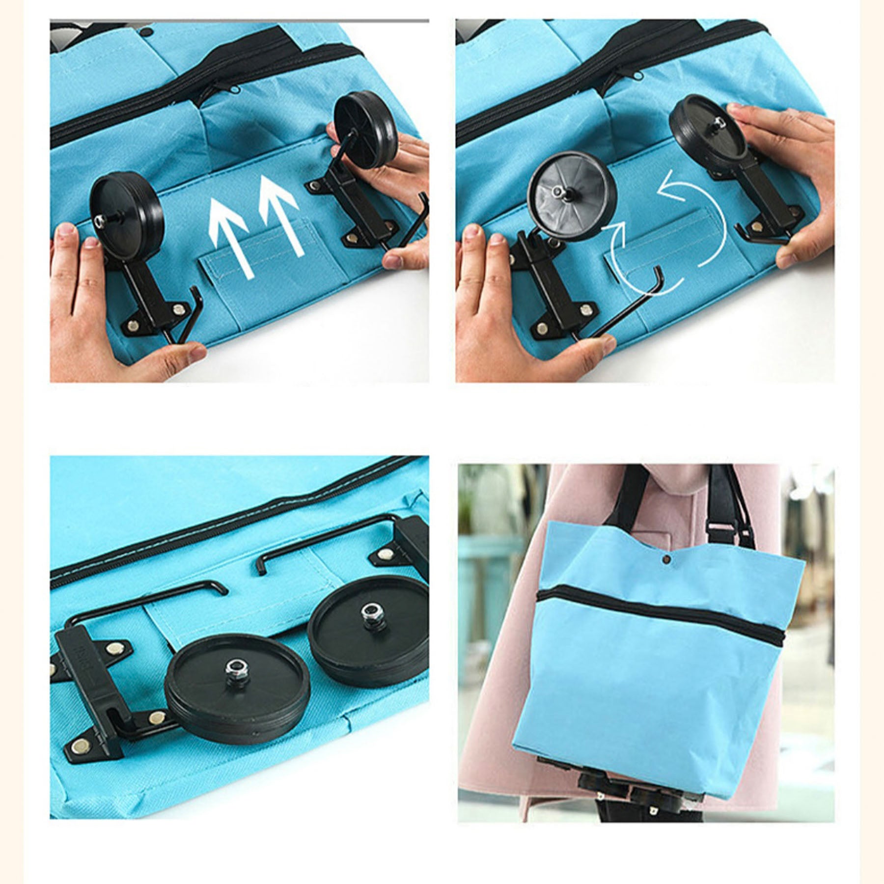 Foldable Shopping Bag With Wheels