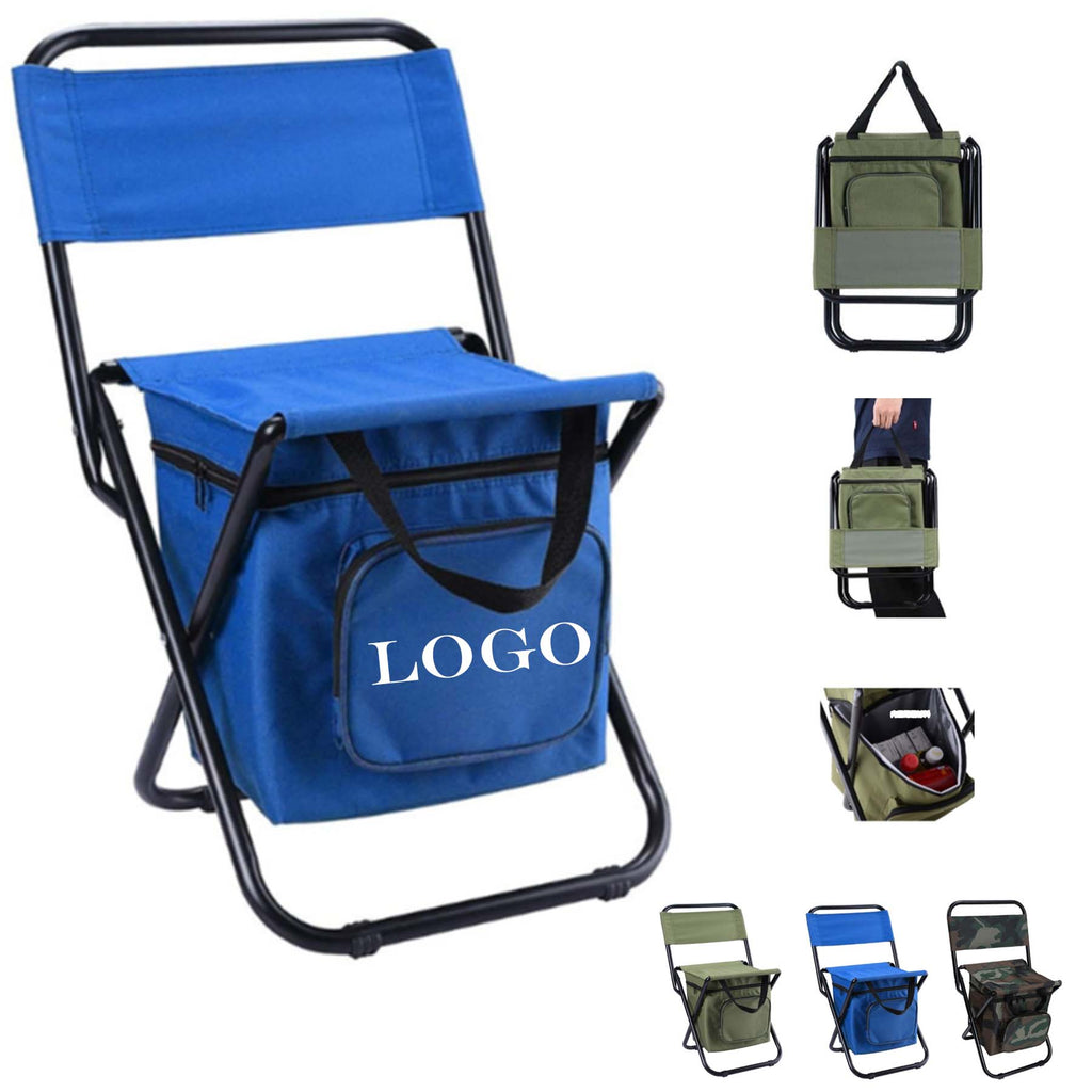 Folding Chair With Backrest And Insulated Bag