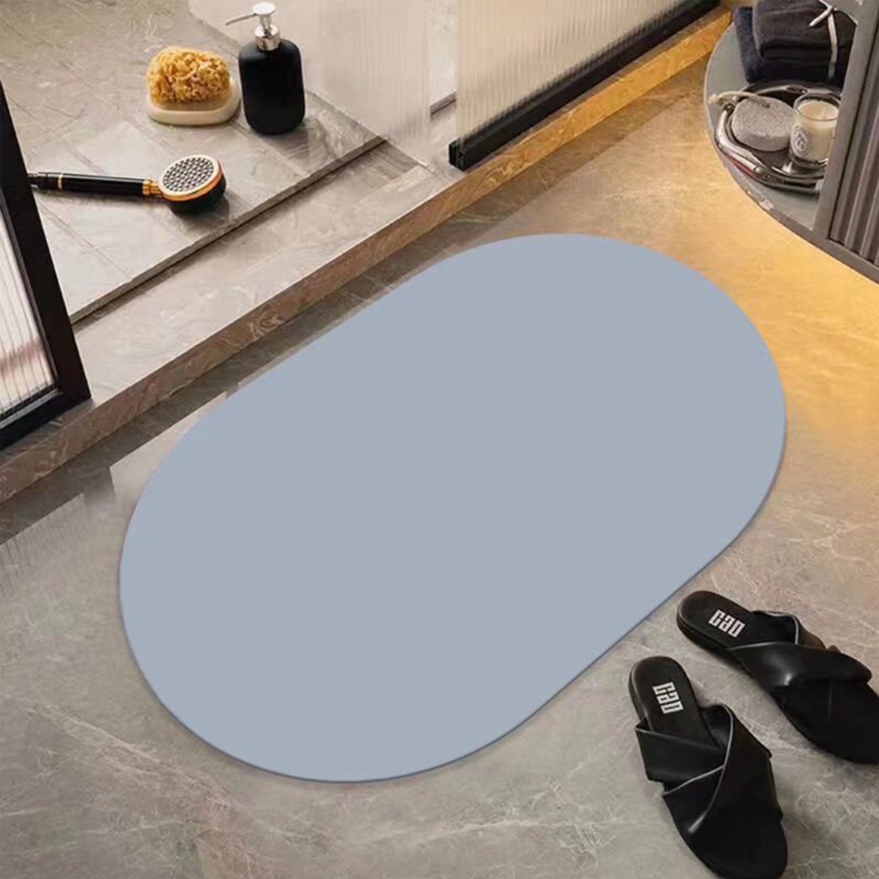 Solid Color Absorbent Bathroom Floor Mat