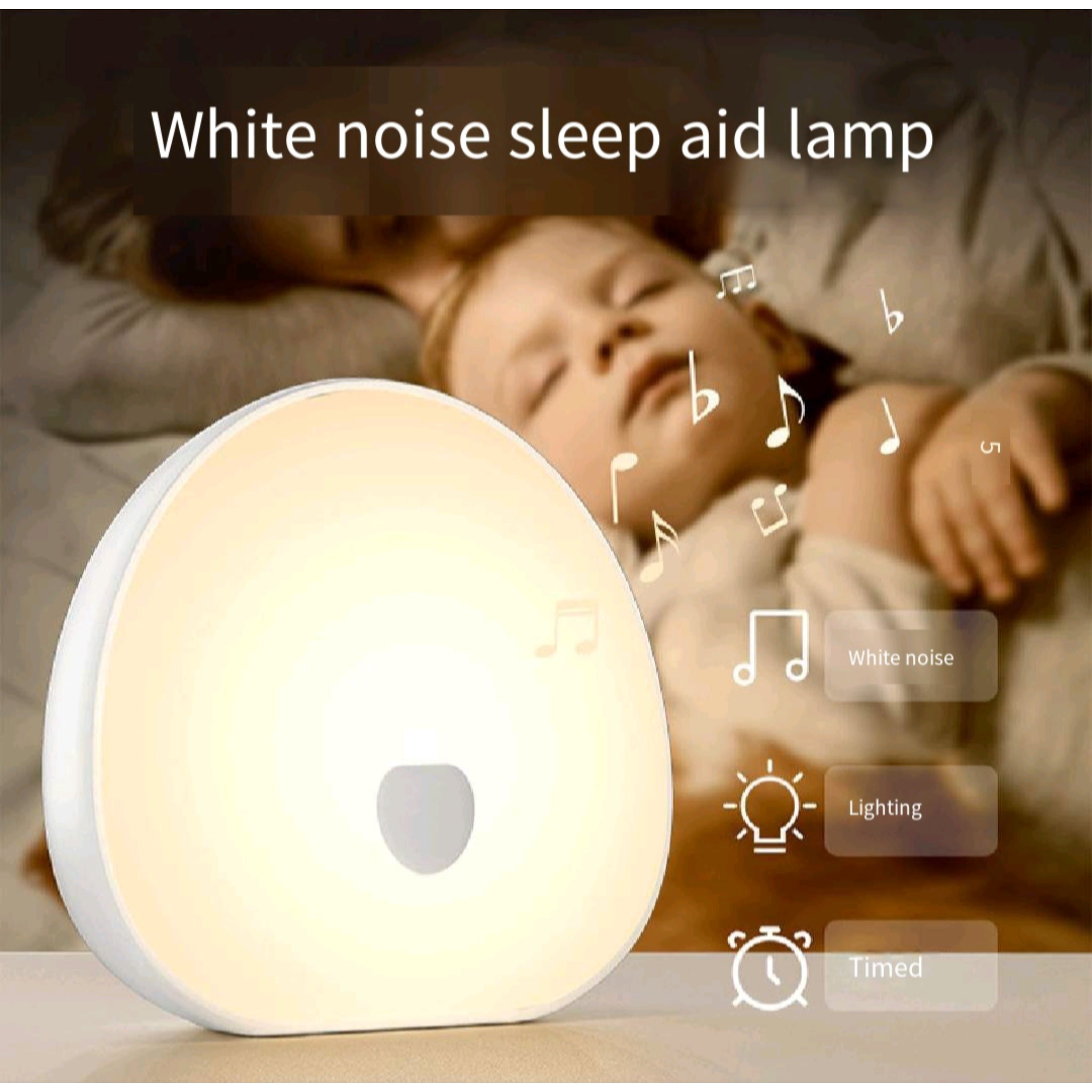 Baby Sound Machine White Noise Night Light Sleep Timer Calm
