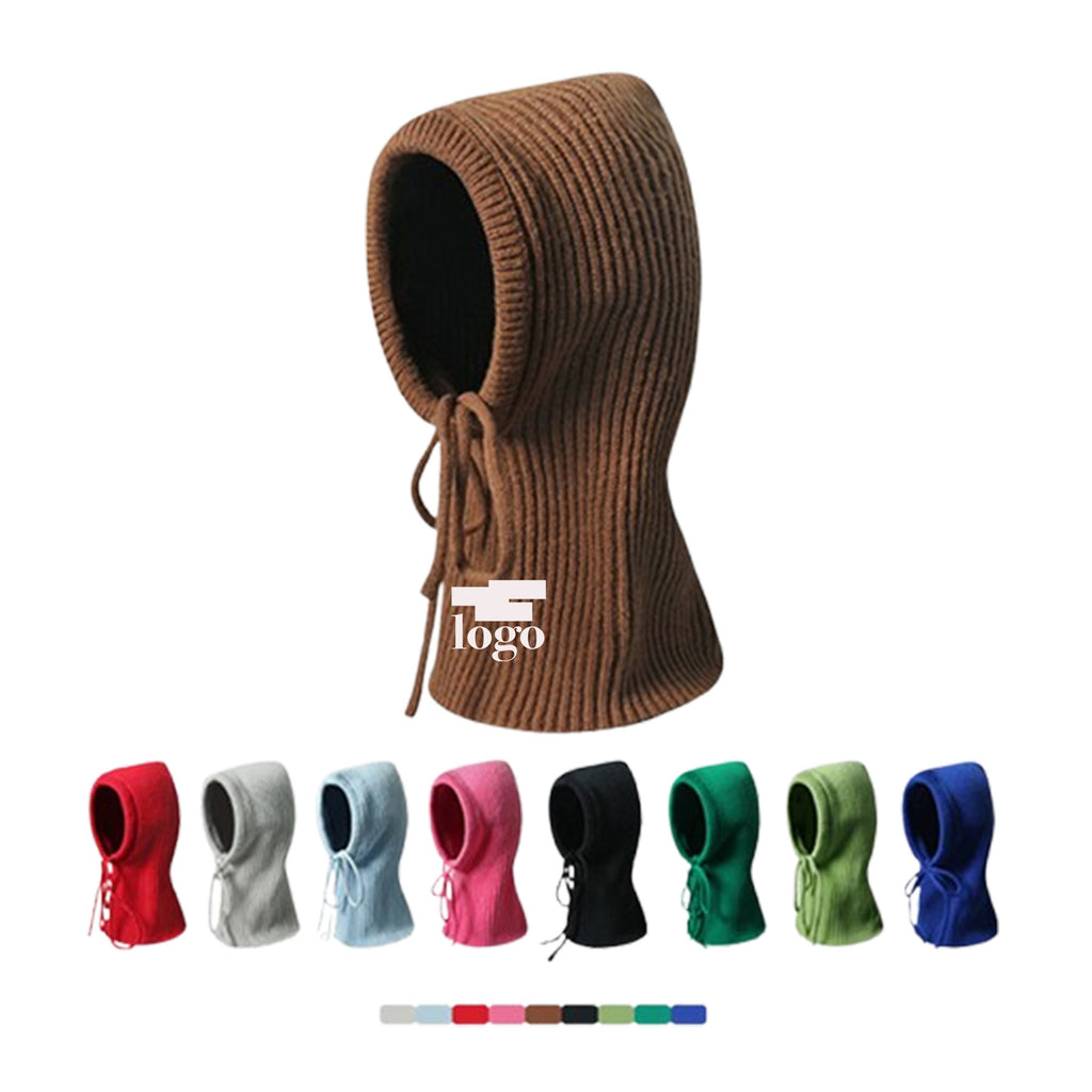 One-Piece Drawstring Balaclava Knit Beancap